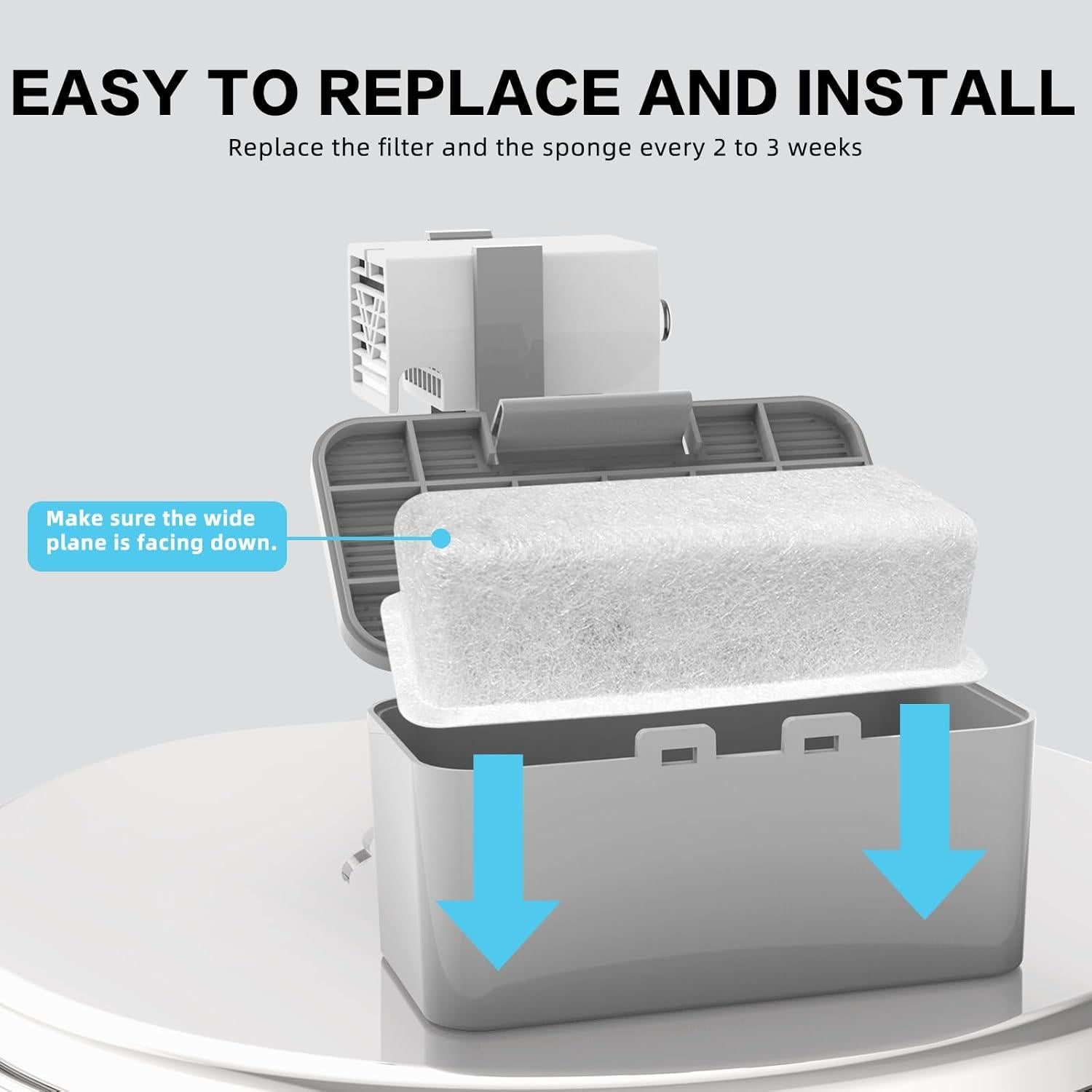 Filtros de agua para gatos HAJXM - 8 filtros + 4 esponjas