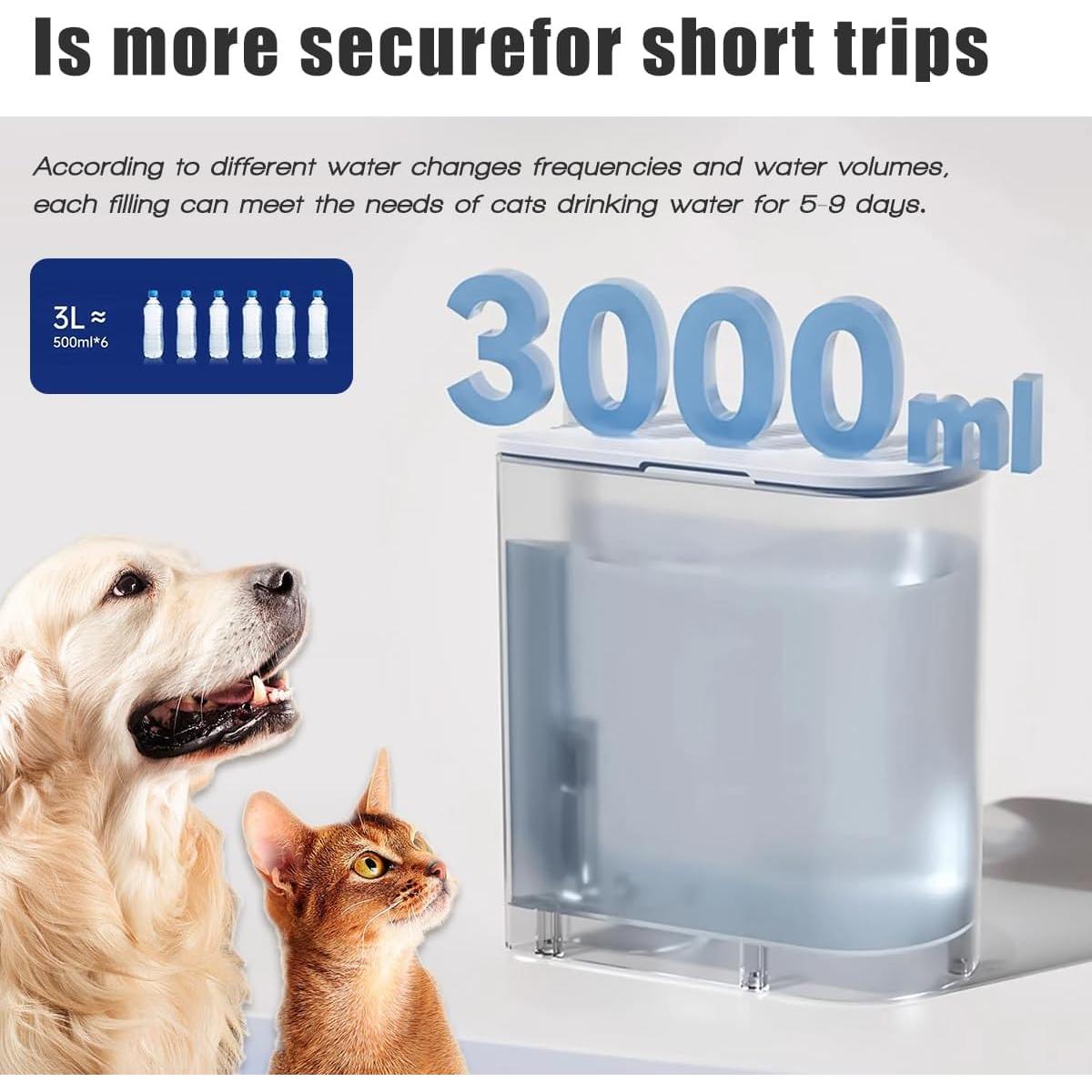 Fuente de Agua Inalámbrica para Mascotas Deyot 3.5L Sin Filtro