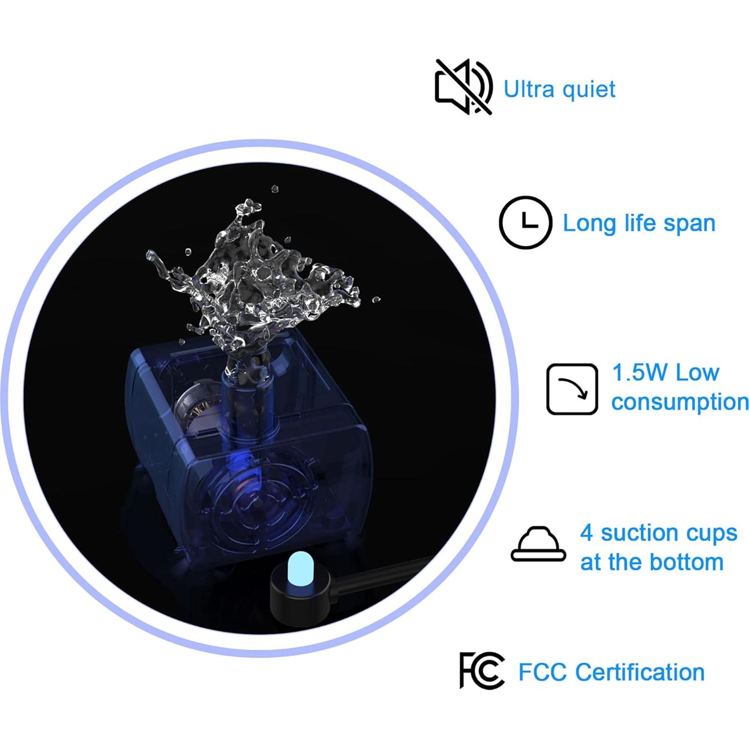 Fuente de Agua Automática para Gatos Wonder Creature 2.5L Acero Inoxidable