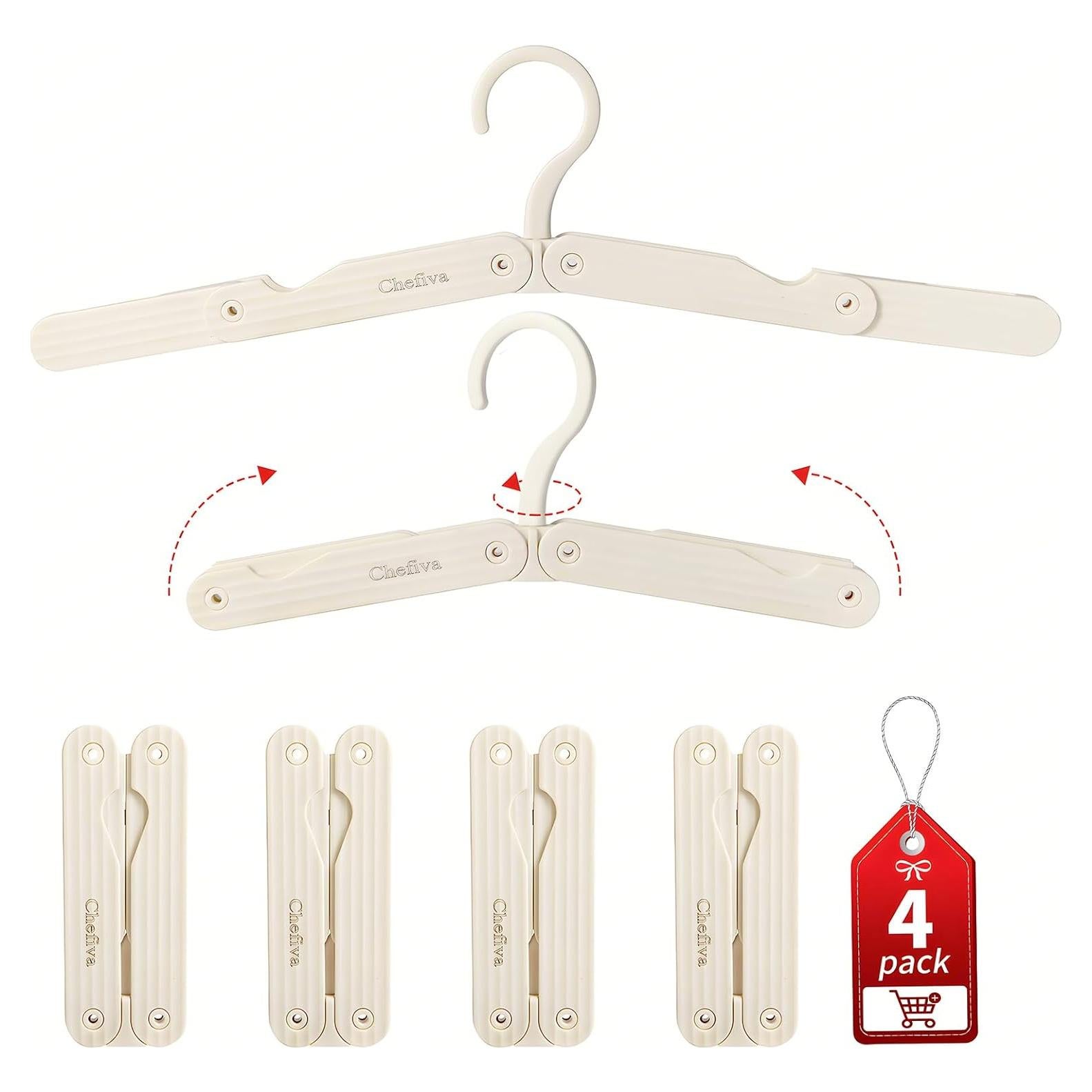 Perchas de Viaje Plegables Chefiva 4 Pcs Antideslizantes