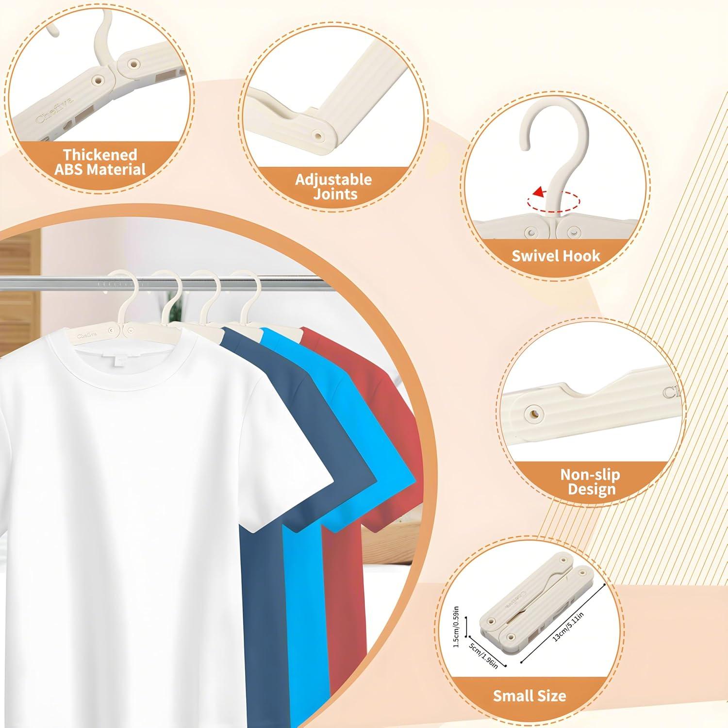 Perchas de Viaje Plegables Chefiva 4 Pcs Antideslizantes