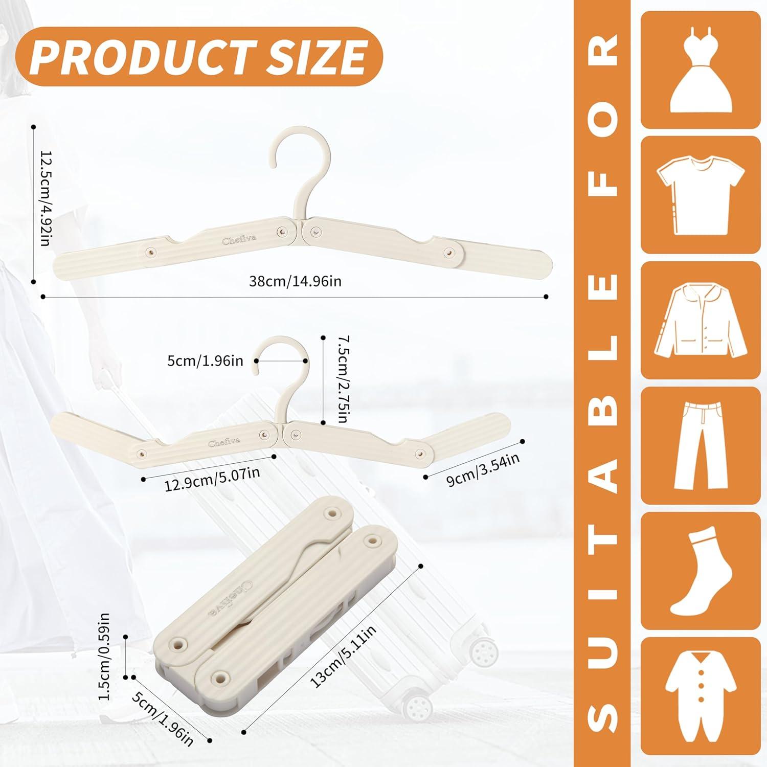 Perchas de Viaje Plegables Chefiva 4 Pcs Antideslizantes