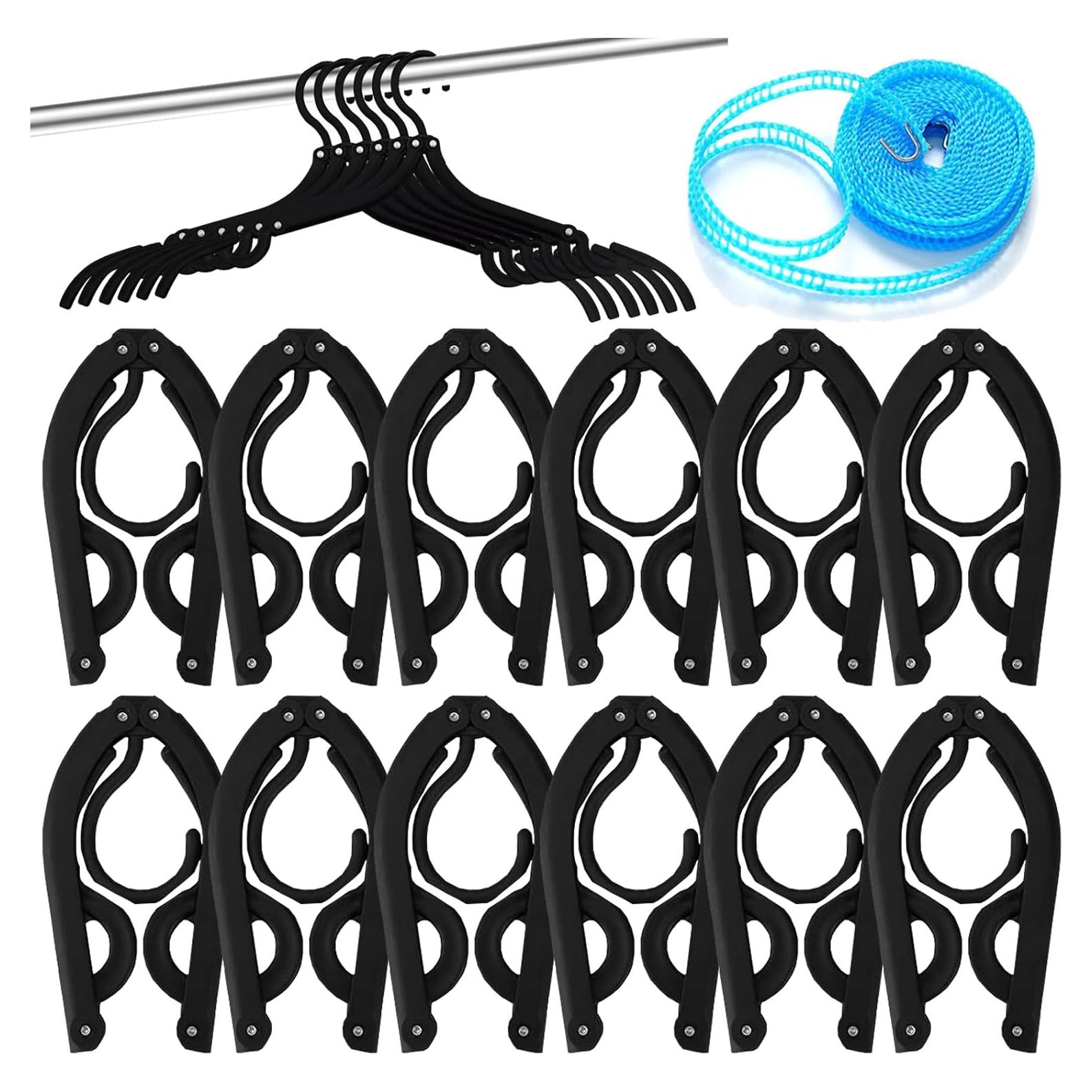 12 Perchas de Viaje Plegables Antideslizantes Exinddea