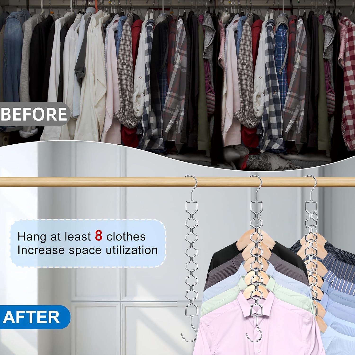 6 Perchas Ahorra Espacio Besslly de Metal Colapsables 10kg