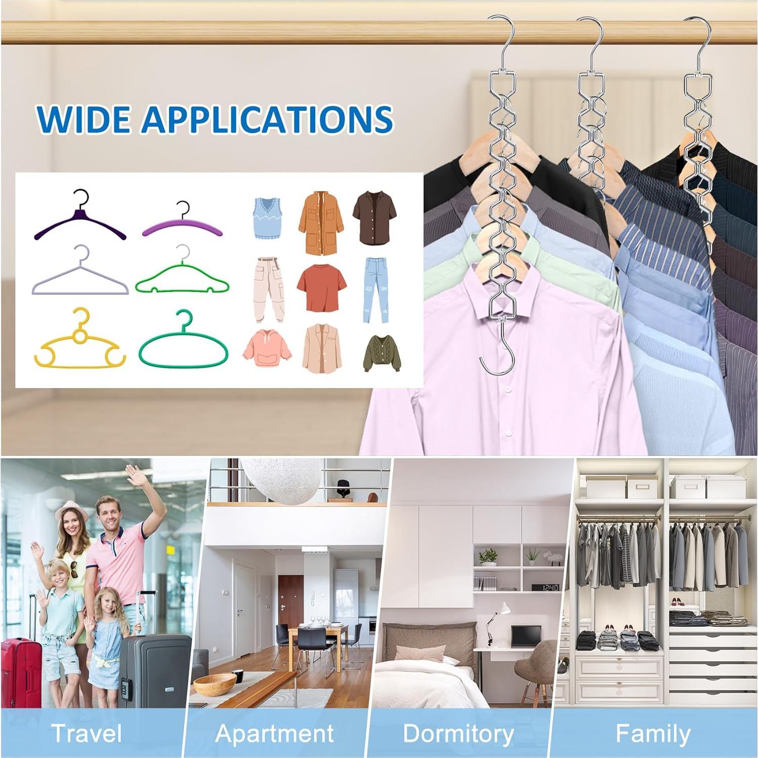 6 Perchas Ahorra Espacio Besslly de Metal Colapsables 10kg