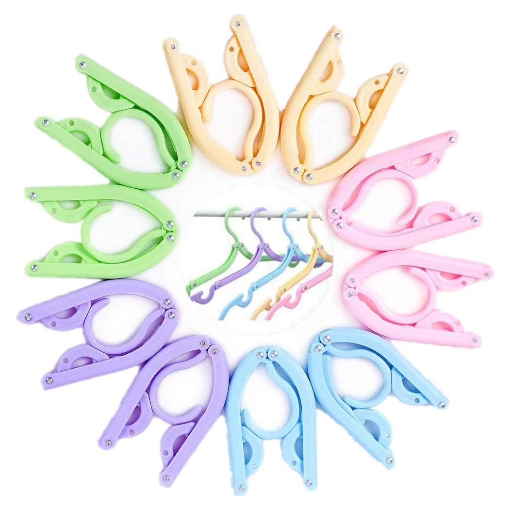 10 Perchas de Viaje Plegables FMELAH - Antideslizantes y Compactas