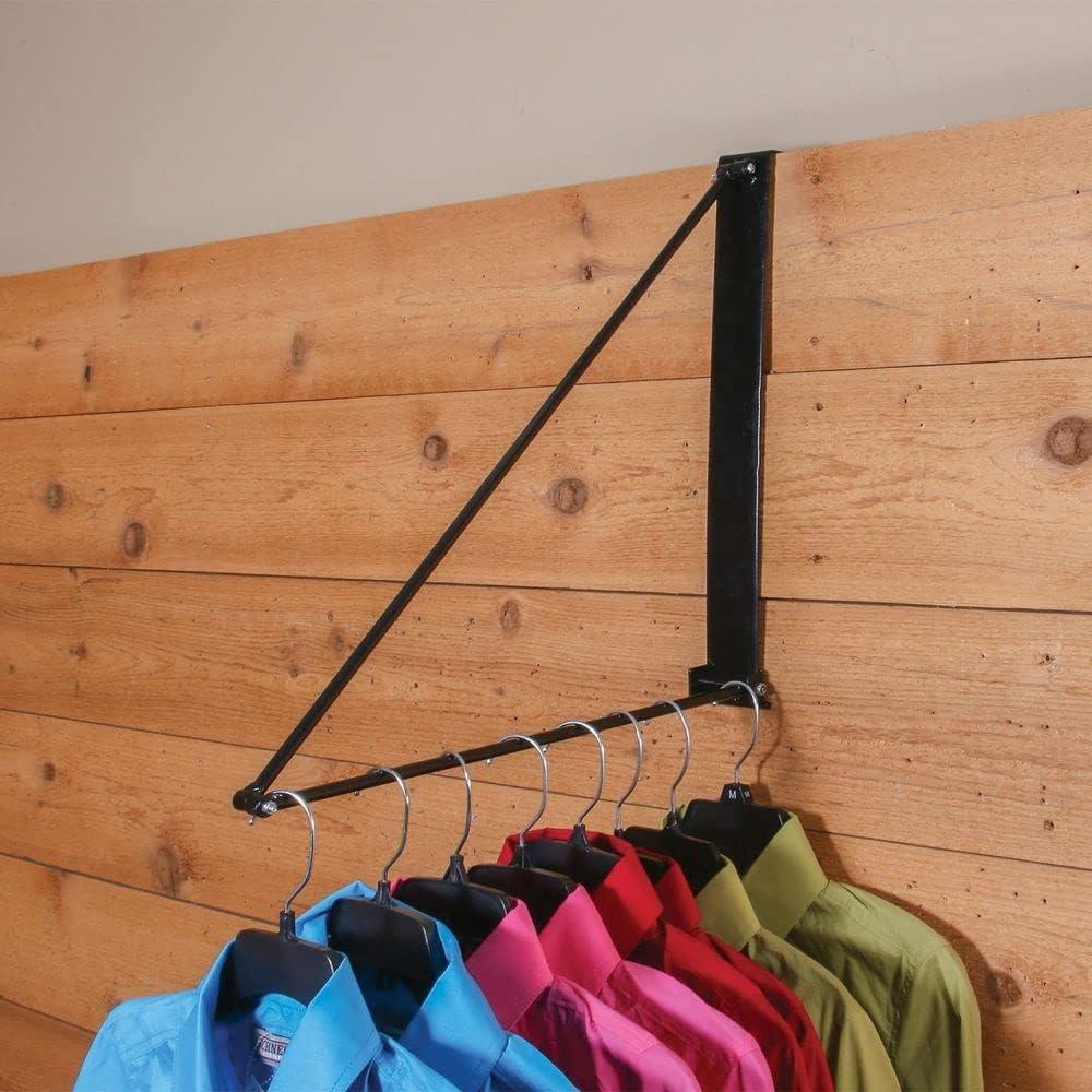 Easy-Up Collapsible Clothing Hanger | Space-Saving Design | Steel Construction | Fits Standard 2" Stall Walls | Folds Flat When Not in Use | 5-Year Warranty