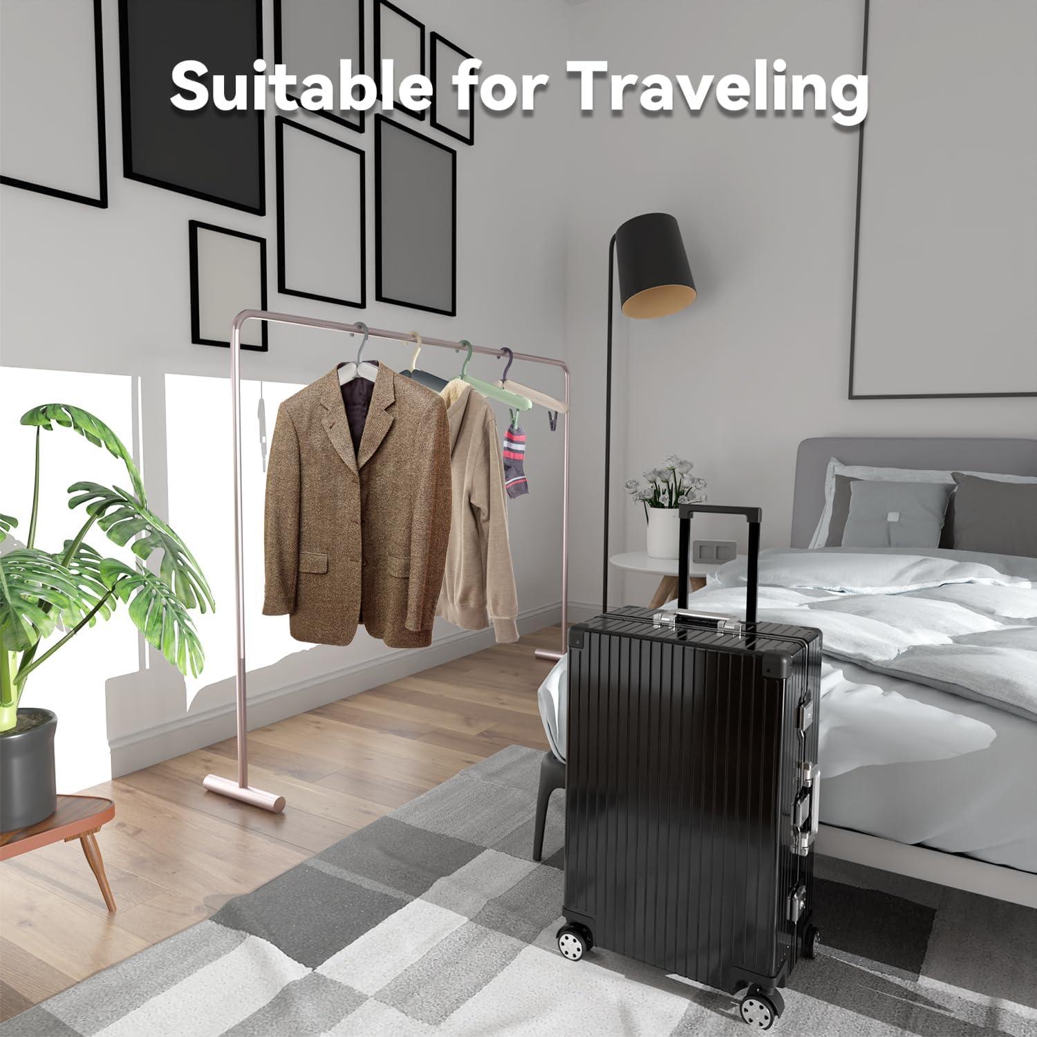 Perchas Plegables Sazfli - Paquete de 4 Gris, Livianas y Compactas