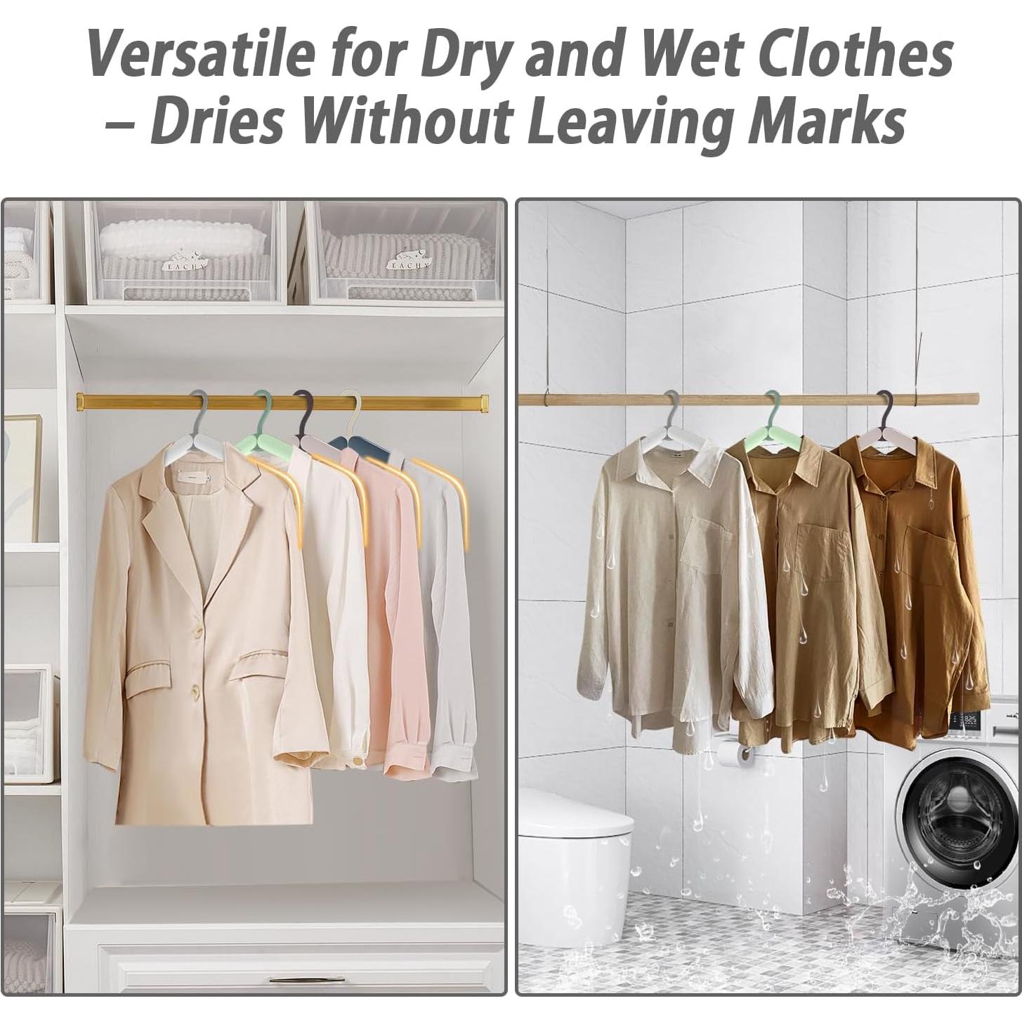 Perchas Plegables Sazfli - Paquete de 4 Gris, Livianas y Compactas