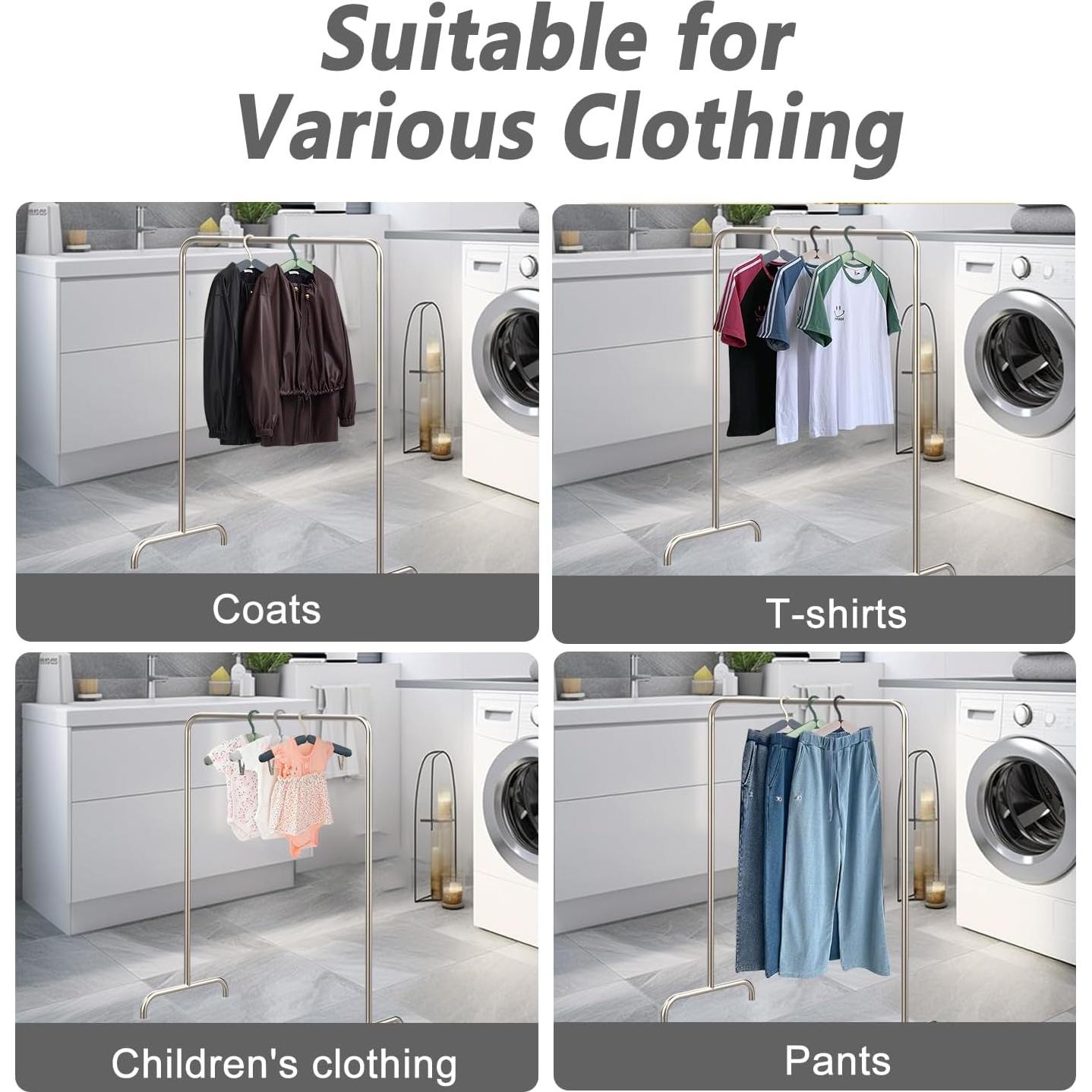 Perchas Plegables Sazfli - Paquete de 4 Gris, Livianas y Compactas