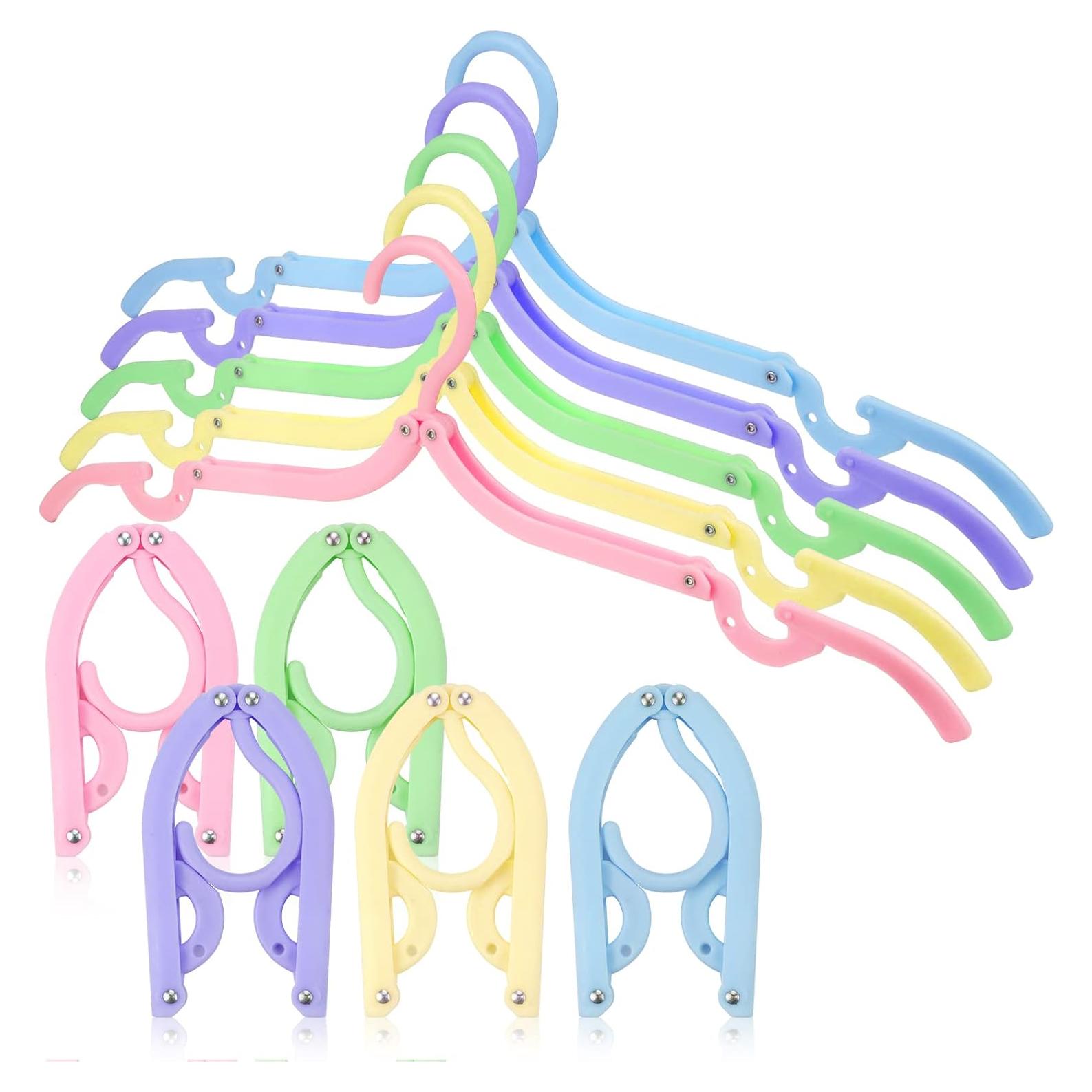 20 Perchas Plegables Portátiles Hslife Multicolor 46cm