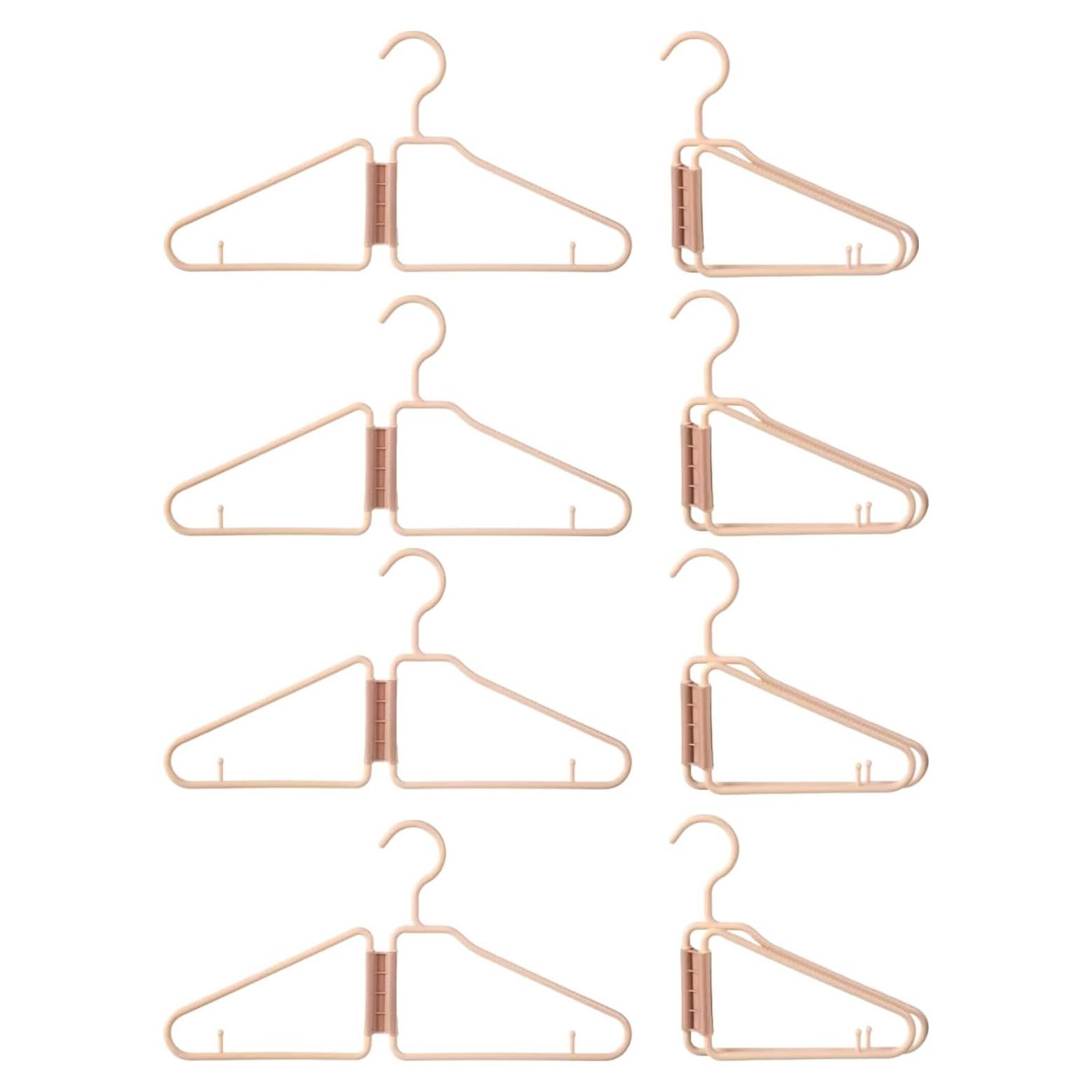 8 Perchas Plegables WRYLCYH de Plástico Portátiles Albaricoque