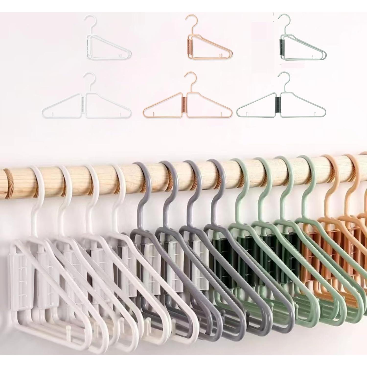 8 Perchas Plegables WRYLCYH de Plástico Portátiles Albaricoque