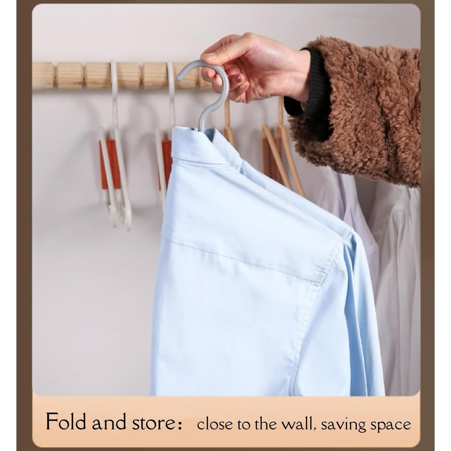 8 Perchas Plegables WRYLCYH de Plástico Portátiles Albaricoque