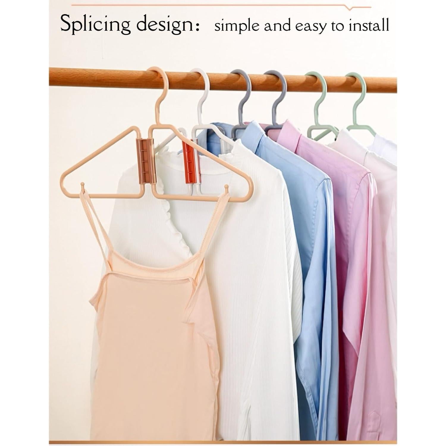 8 Perchas Plegables WRYLCYH de Plástico Portátiles Albaricoque