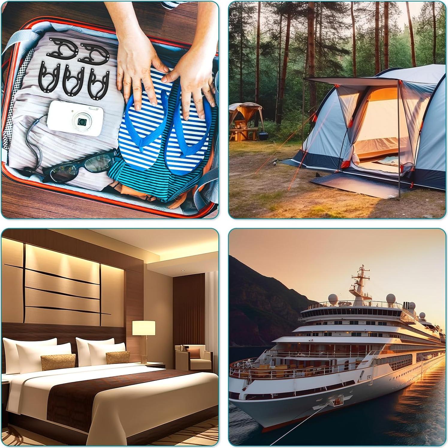 30 Perchas Plegables de Viaje Besslly - Organizador Negro