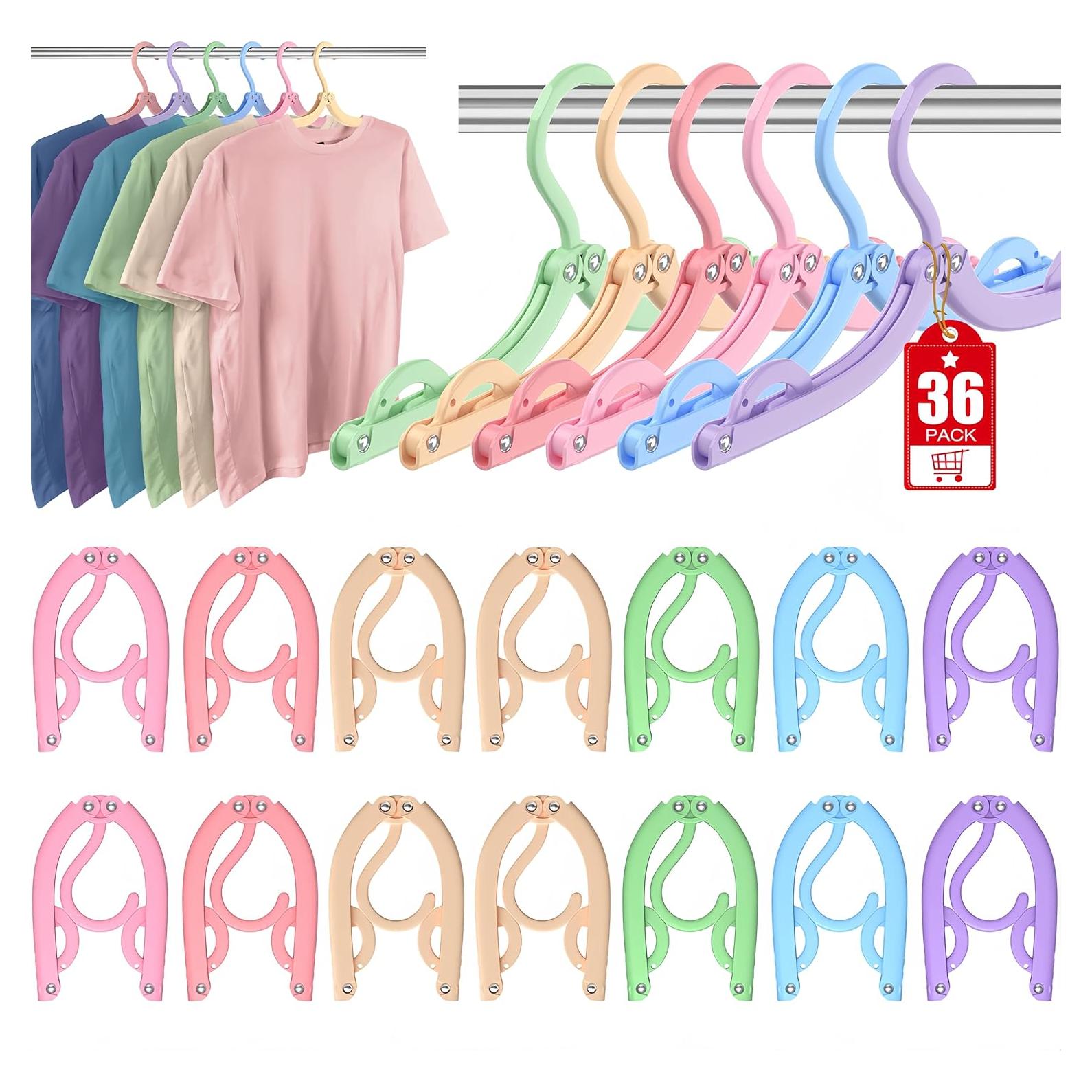 36 Perchas de Viaje Plegables Besslly Antideslizantes Multicolor