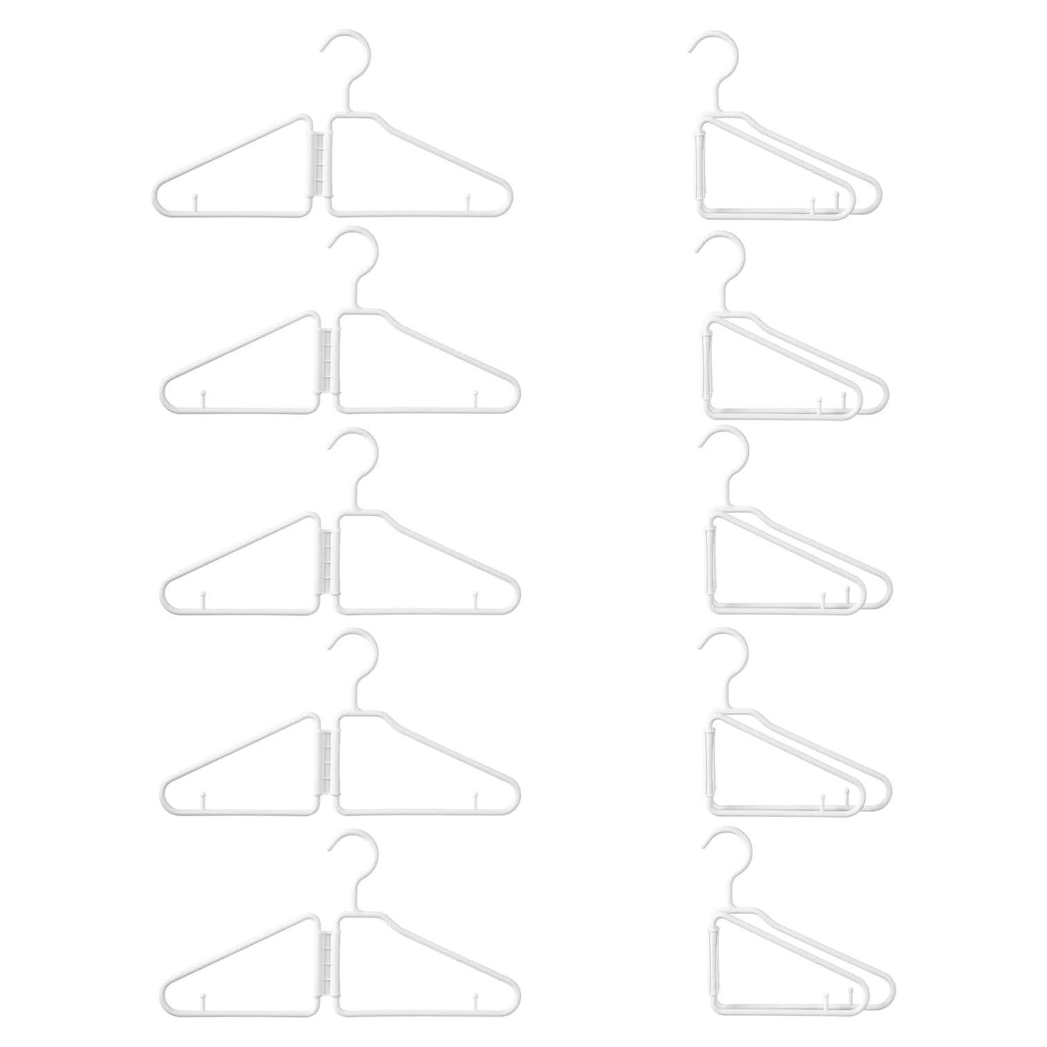 Perchas Plegables Jayour 10 Unidades Plástico Blanco