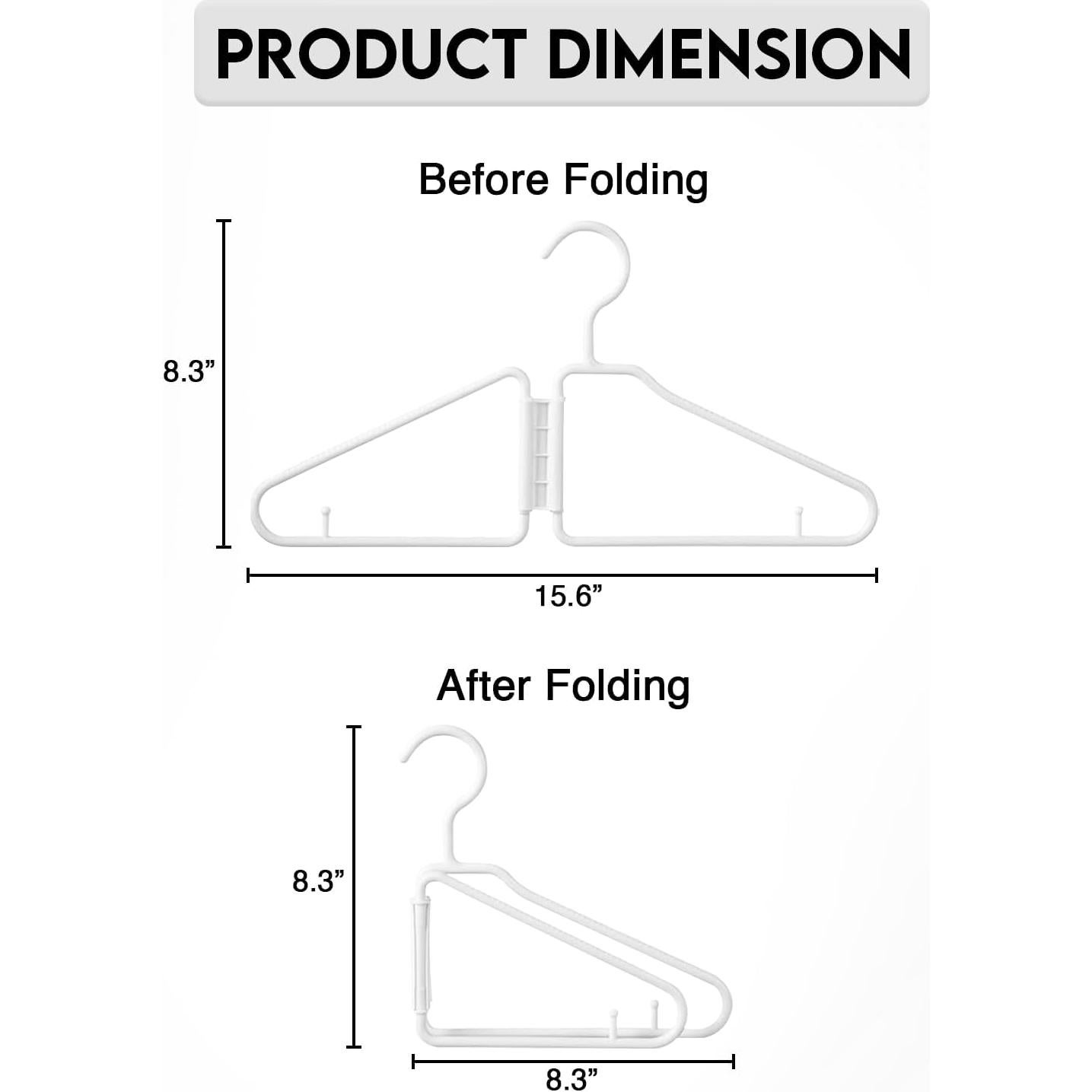 Perchas Plegables Jayour 10 Unidades Plástico Blanco