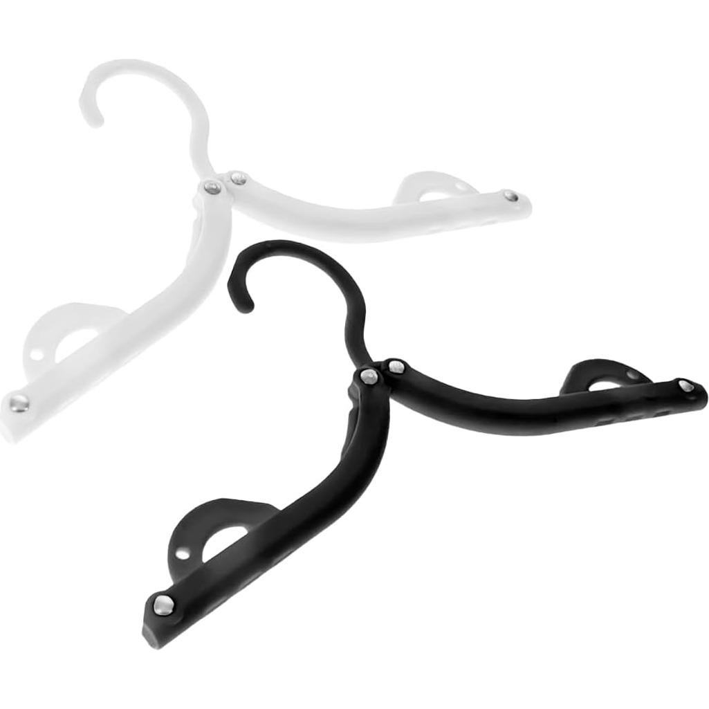 Juego de 12 Perchas Plegables SE para Viaje - Negro y Blanco