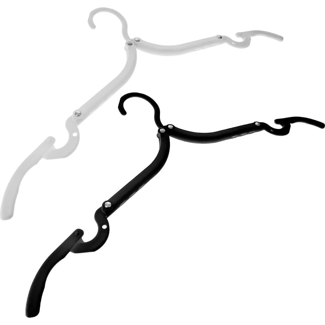 Juego de 12 Perchas Plegables SE para Viaje - Negro y Blanco