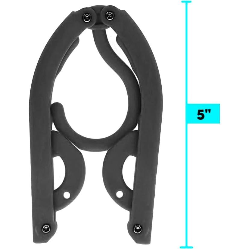 Juego de 12 Perchas Plegables SE para Viaje - Negro y Blanco