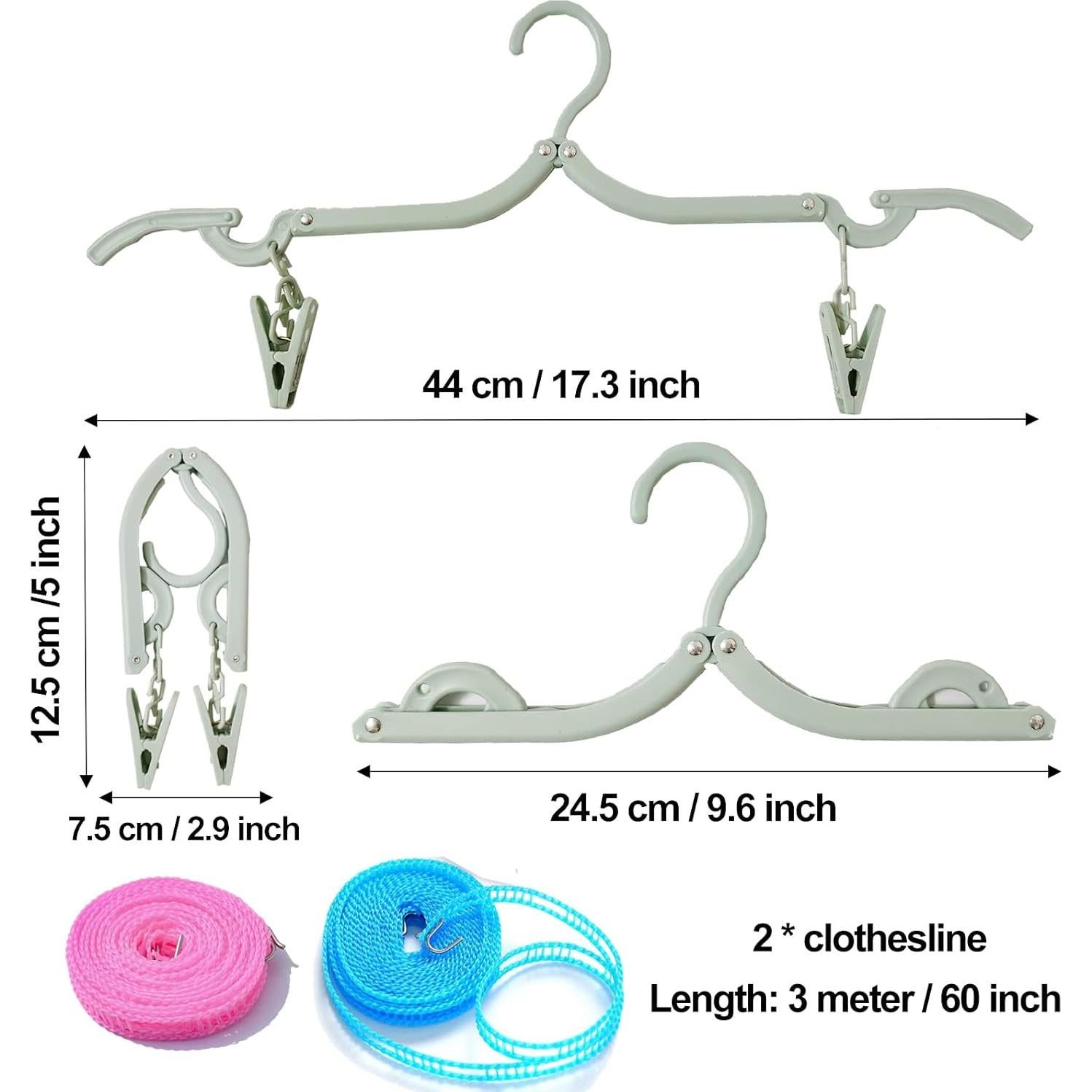 24 Perchas Plegables Antideslizantes Smilixin - Viaje y Secado