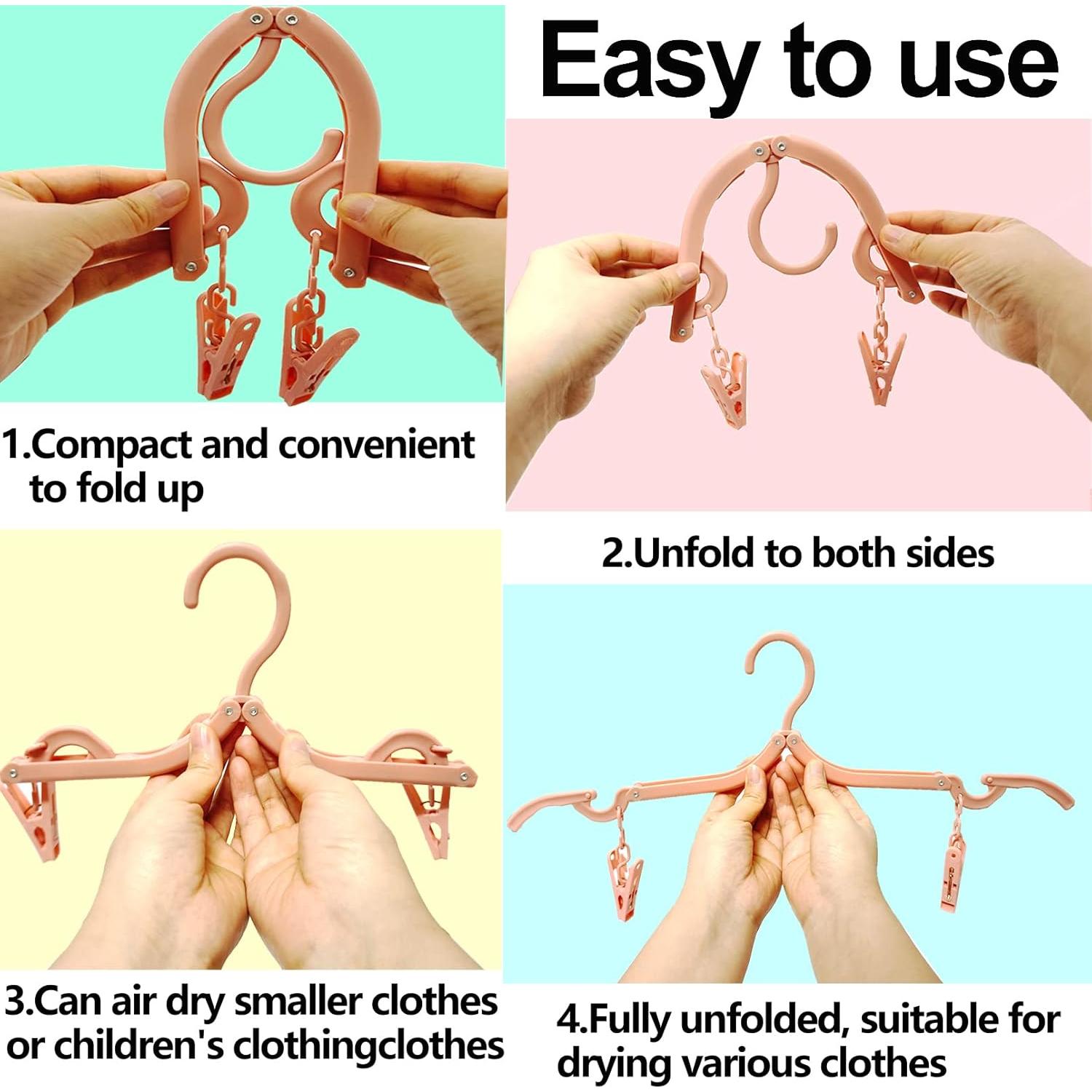 24 Perchas Plegables Antideslizantes Smilixin - Viaje y Secado