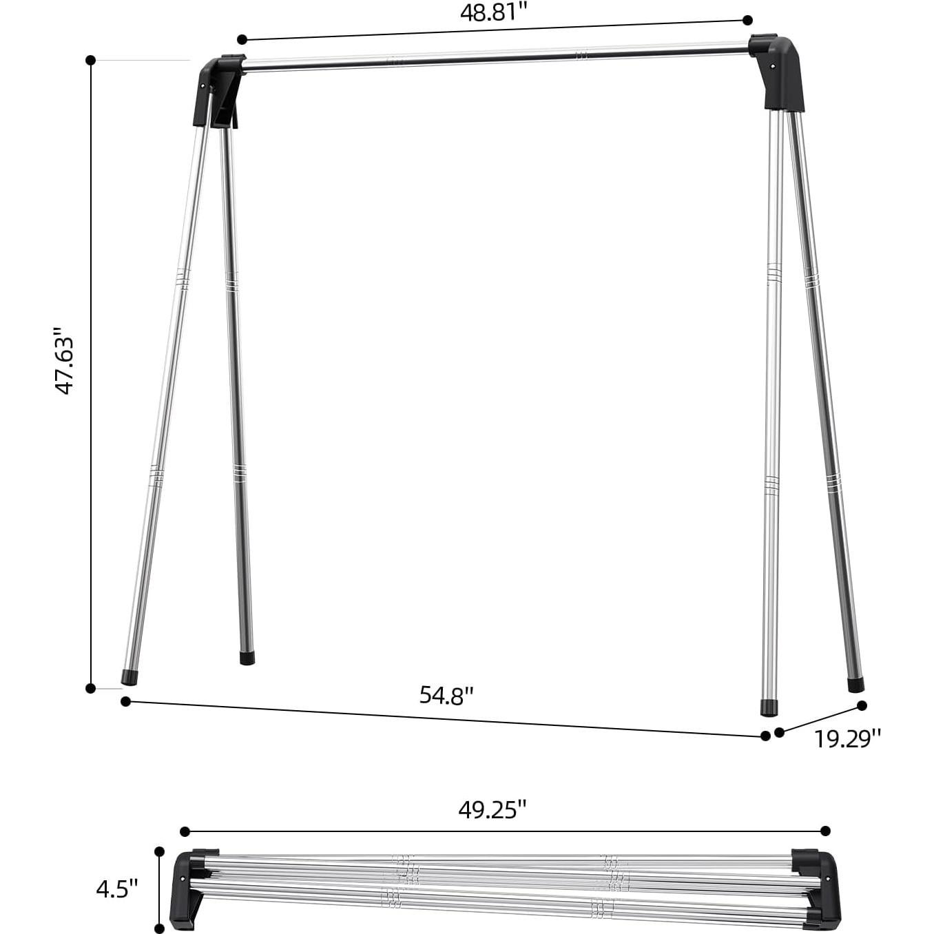 Perchero Plegable APEXCHASER Acero Inoxidable 123.6 cm