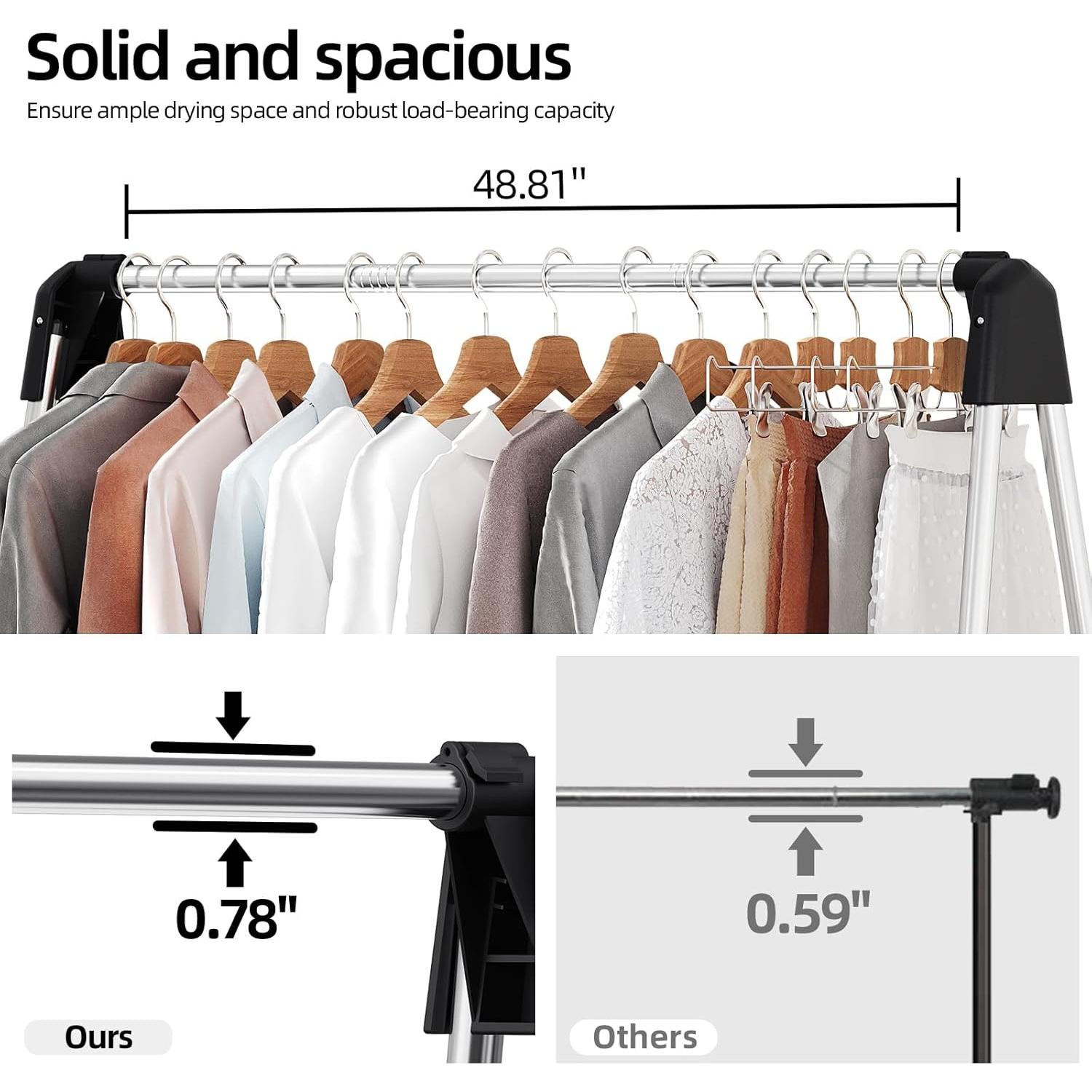 Perchero Plegable APEXCHASER Acero Inoxidable 123.6 cm