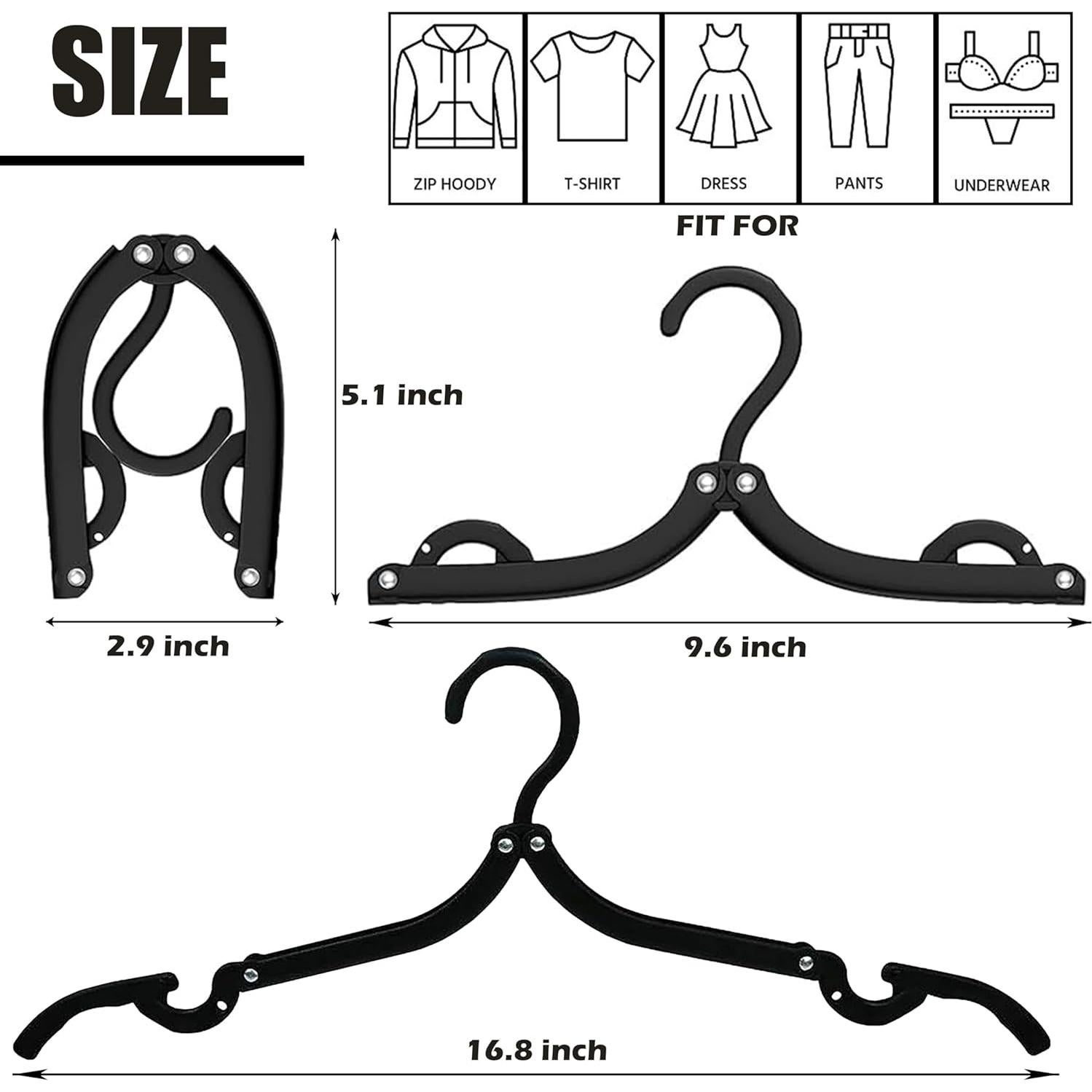 Perchas de Viaje Plegables SINJERREAY 10 Unidades Multicolor