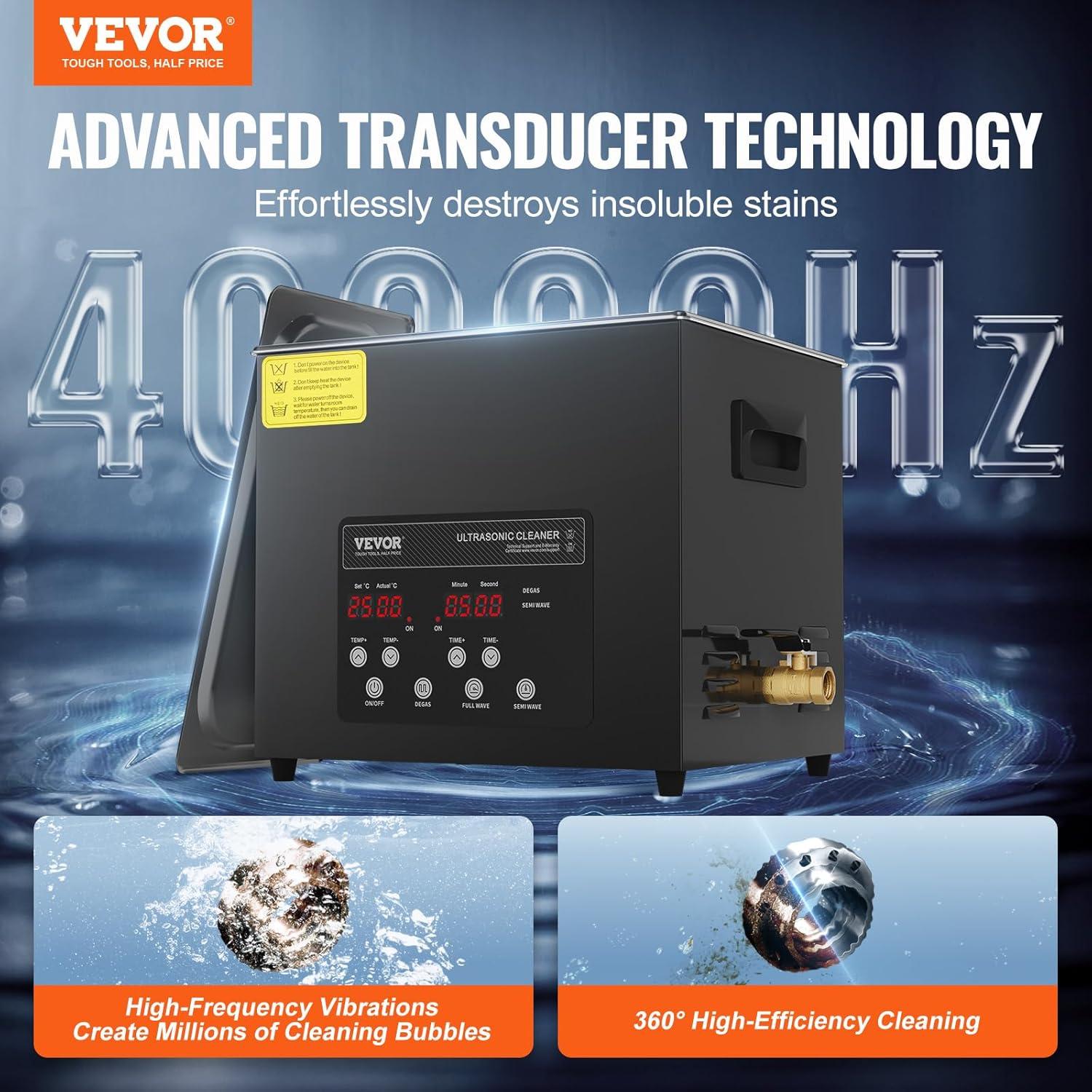 Limpiador Ultrasónico VEVOR 10L 240W Digital con Calentador