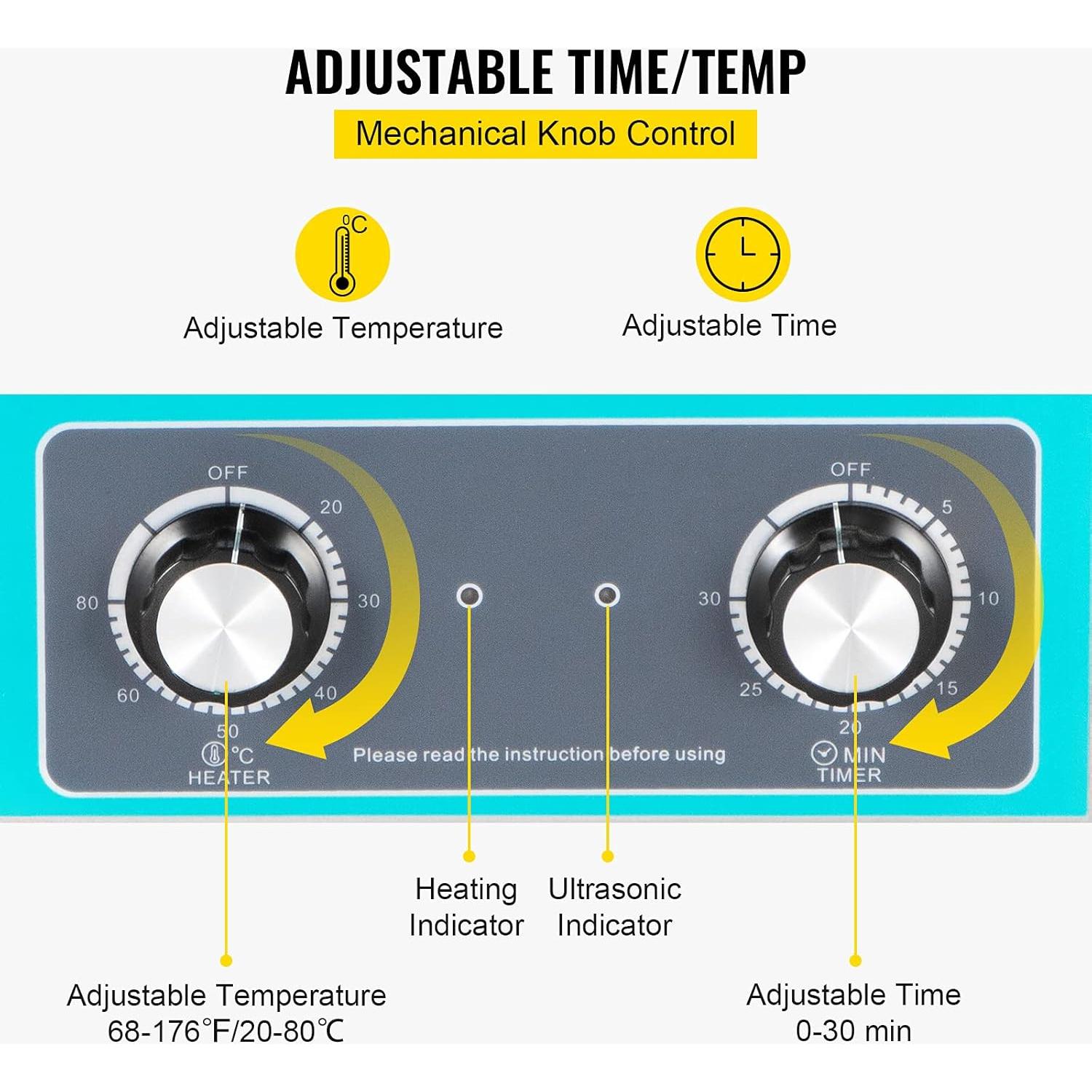 Limpiador Ultrasónico VEVOR 10L Acero Inoxidable 304