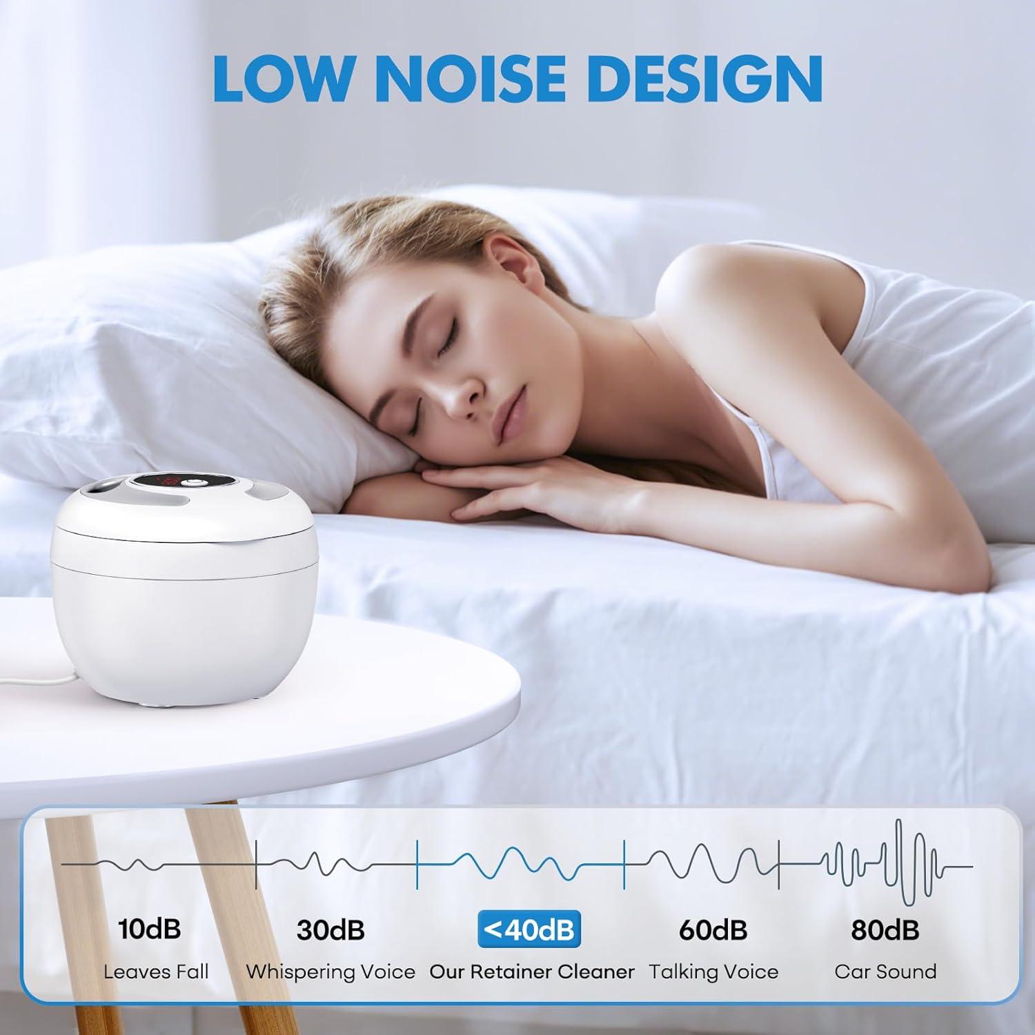 Limpiador ultrasónico MUAYSY 200ML con luz UV 45kHz blanco