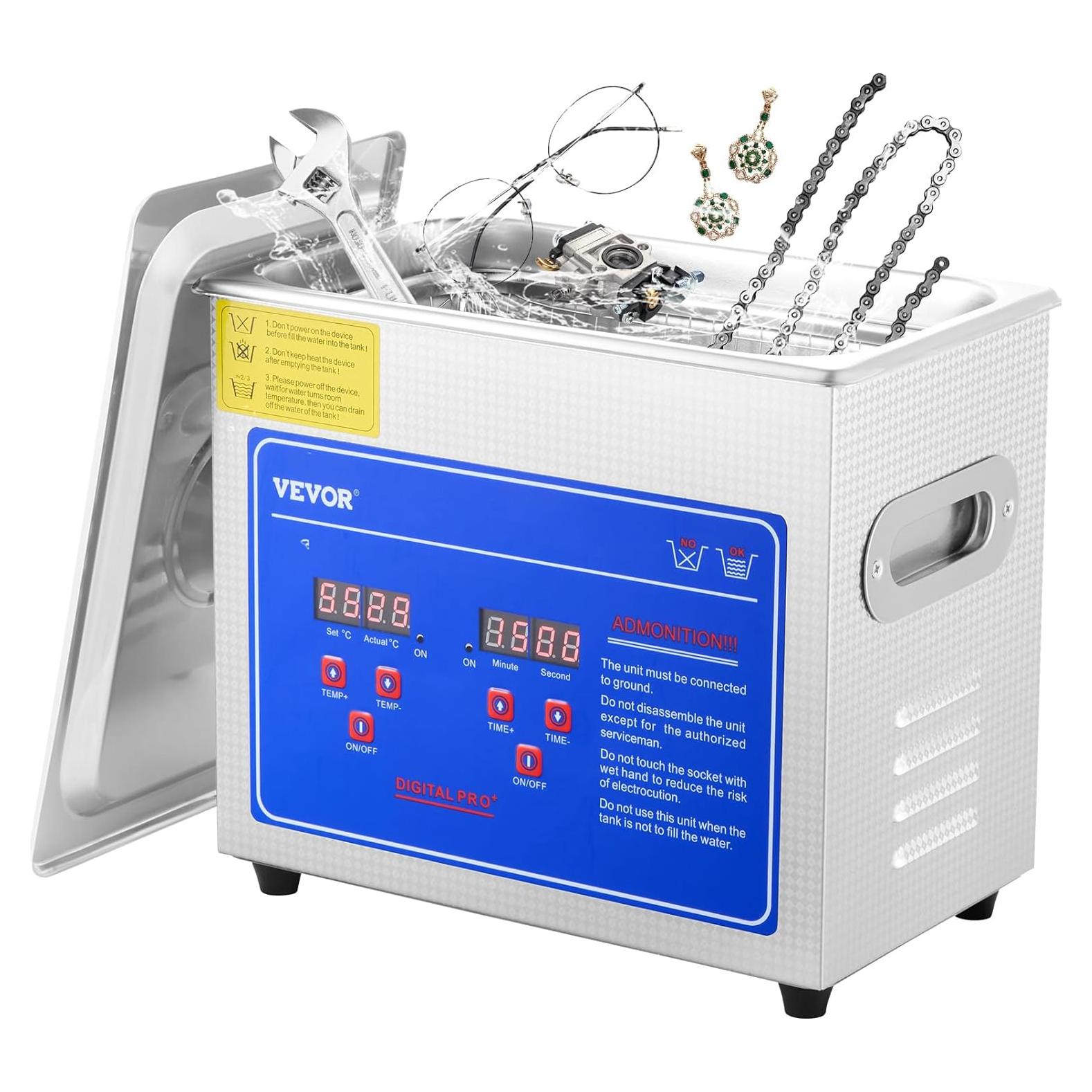 Limpiador Ultrasónico VEVOR 3L Acero Inoxidable Digital 40kHz