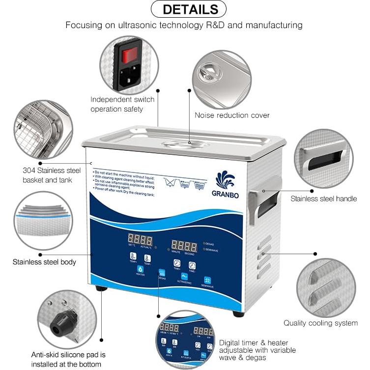 Limpiadora Ultrasónica 3.2L Granbo 120W con Calentador