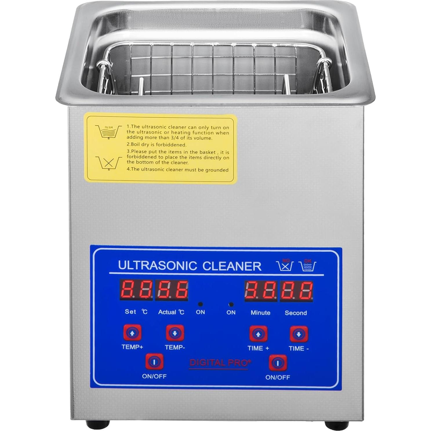 Limpiador Ultrasonido VEVOR 2L Acero Inoxidable Digital 40kHz