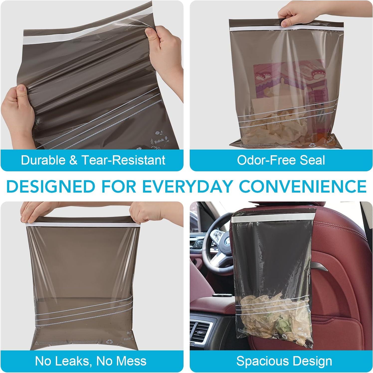 Bolsas de Basura Desechables Enlivik 40 Pcs 7.6L para Auto