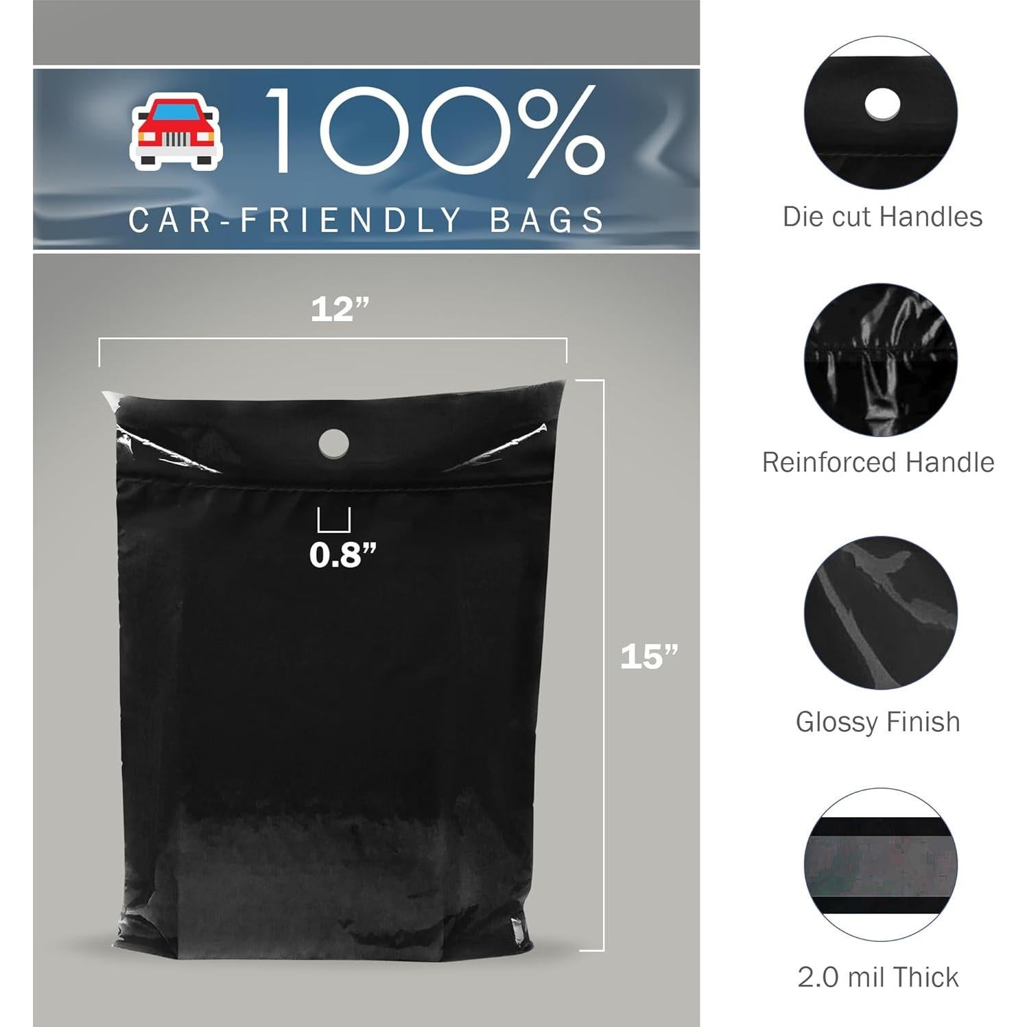 Bolsas de Basura para Auto PPB Negras 50 Unidades 30x38 cm