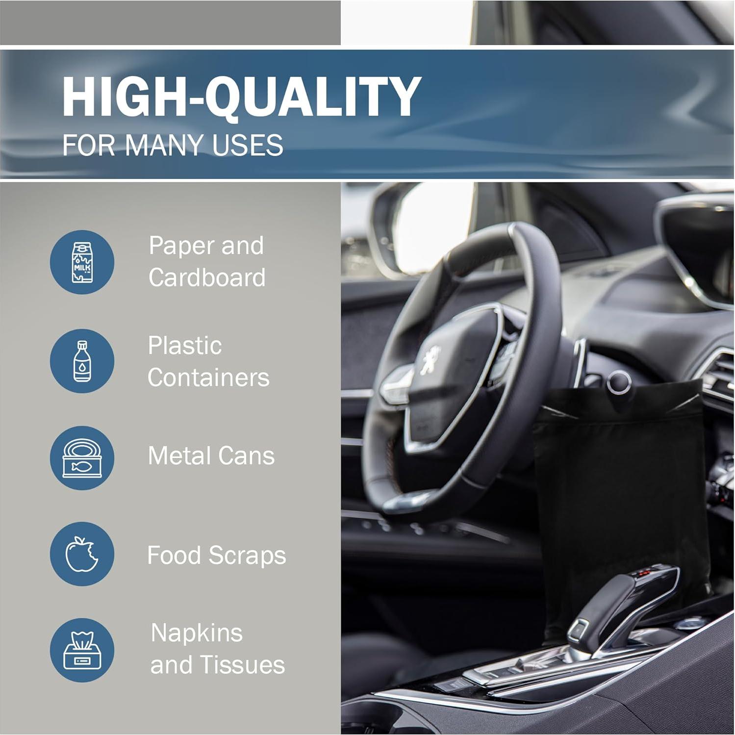 Bolsas de Basura para Auto PPB Negras 50 Unidades 30x38 cm