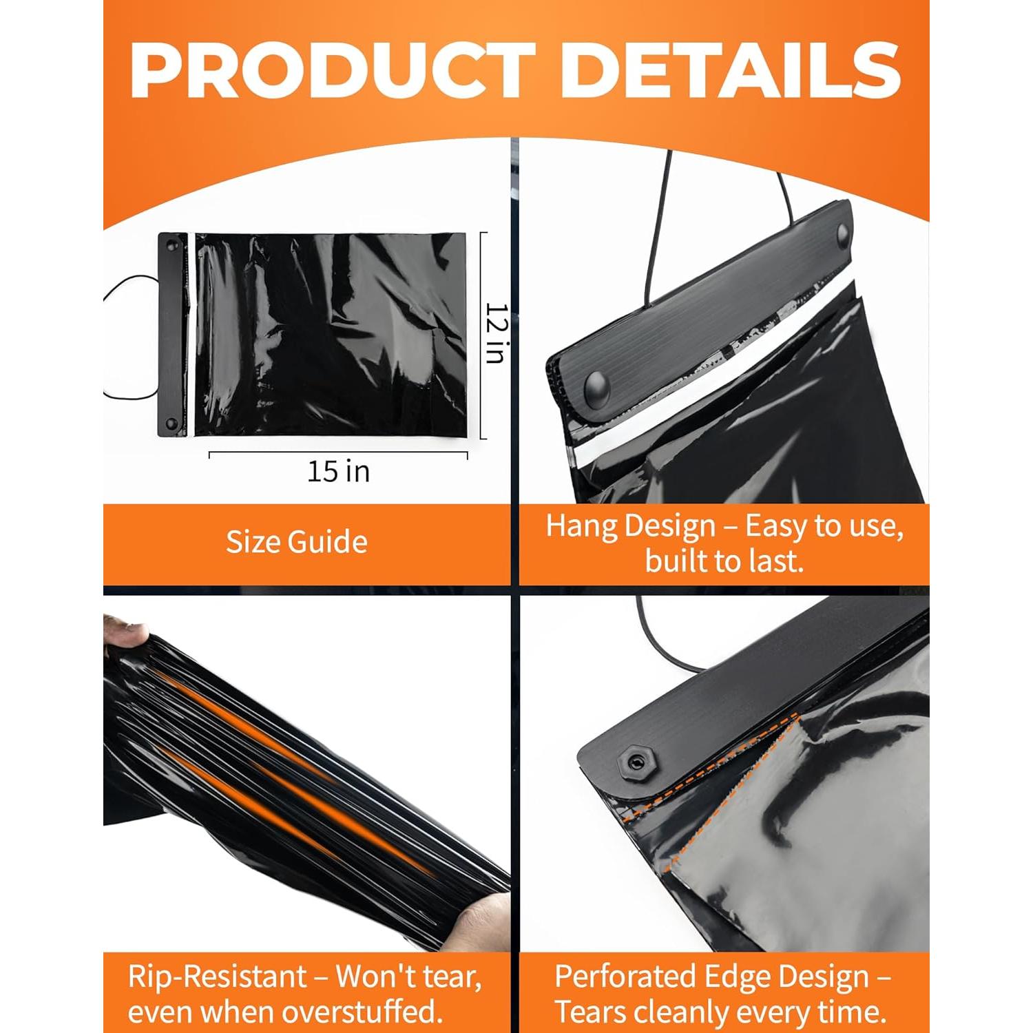 Bolsas de Basura para Auto MUPEAK - Juego de 15, 38x30.5cm