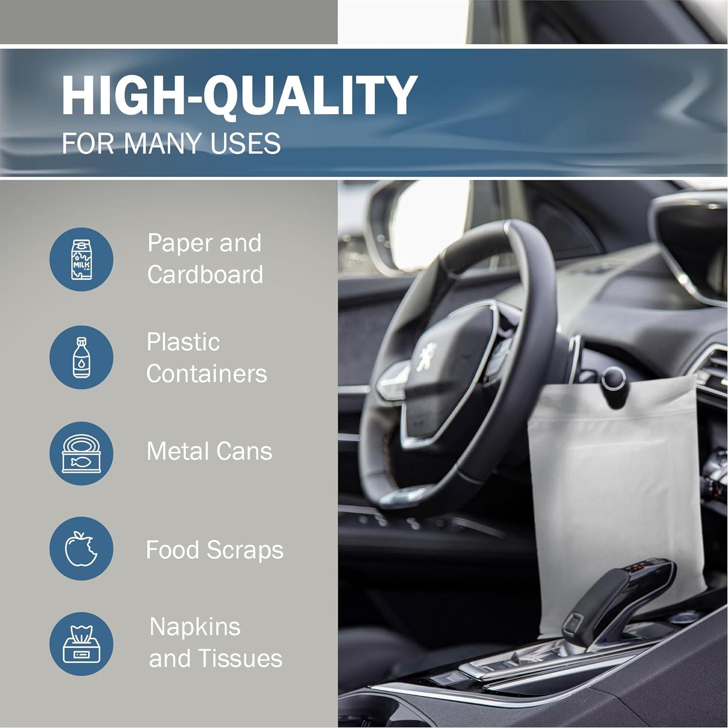 Bolsas de Basura para Auto PPB - 50 Pcs Blancas 30.48x38.1 cm