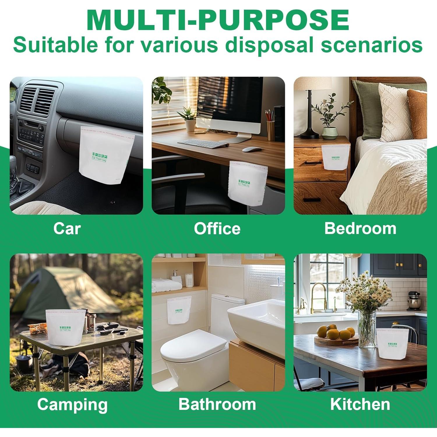 20 Bolsas de Basura Desechables MAQIHAN para Auto Impermeables