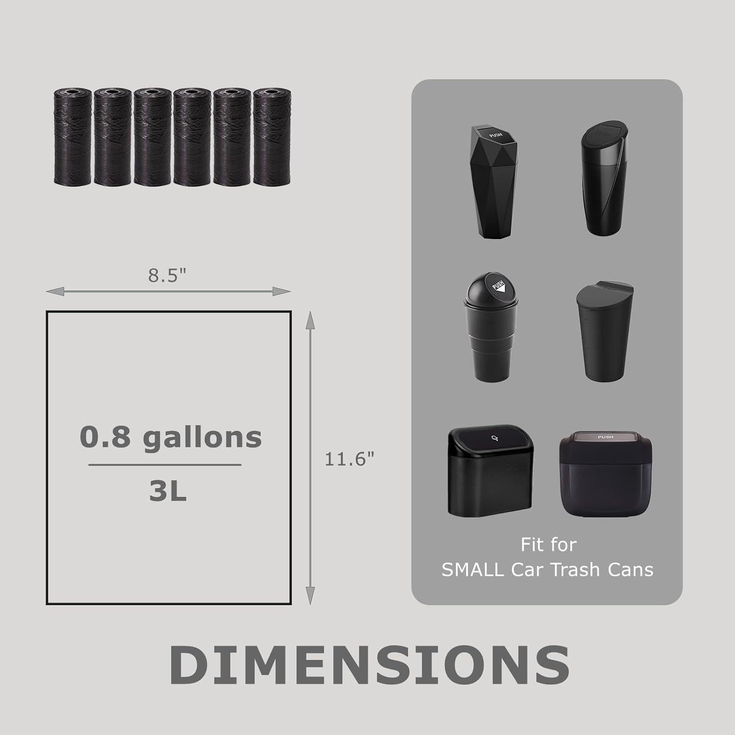 Bolsas de Basura Desechables Ginsco 90 Unidades Mini 3.02L