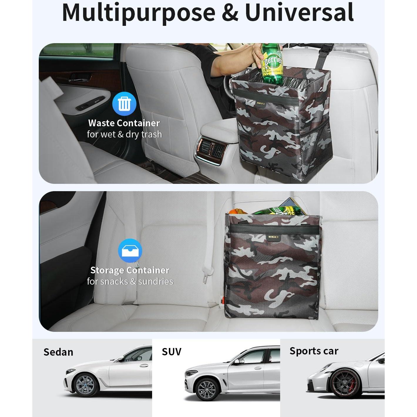 Basurero para Auto MEIDI Magnético Impermeable 100 Bolsas