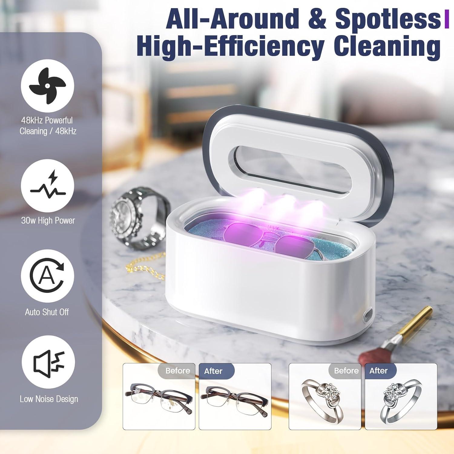 Limpiador Ultrasónico de Joyas Owaylon 30W 150ml Portátil