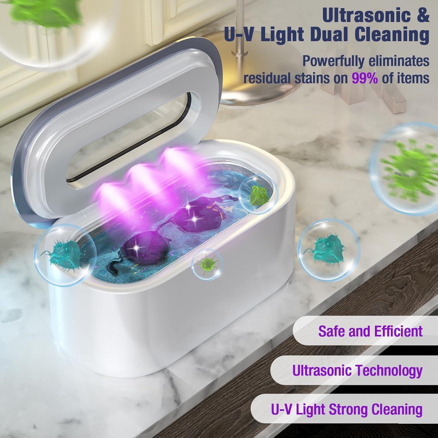 Limpiador Ultrasónico de Joyas Owaylon 30W 150ml Portátil