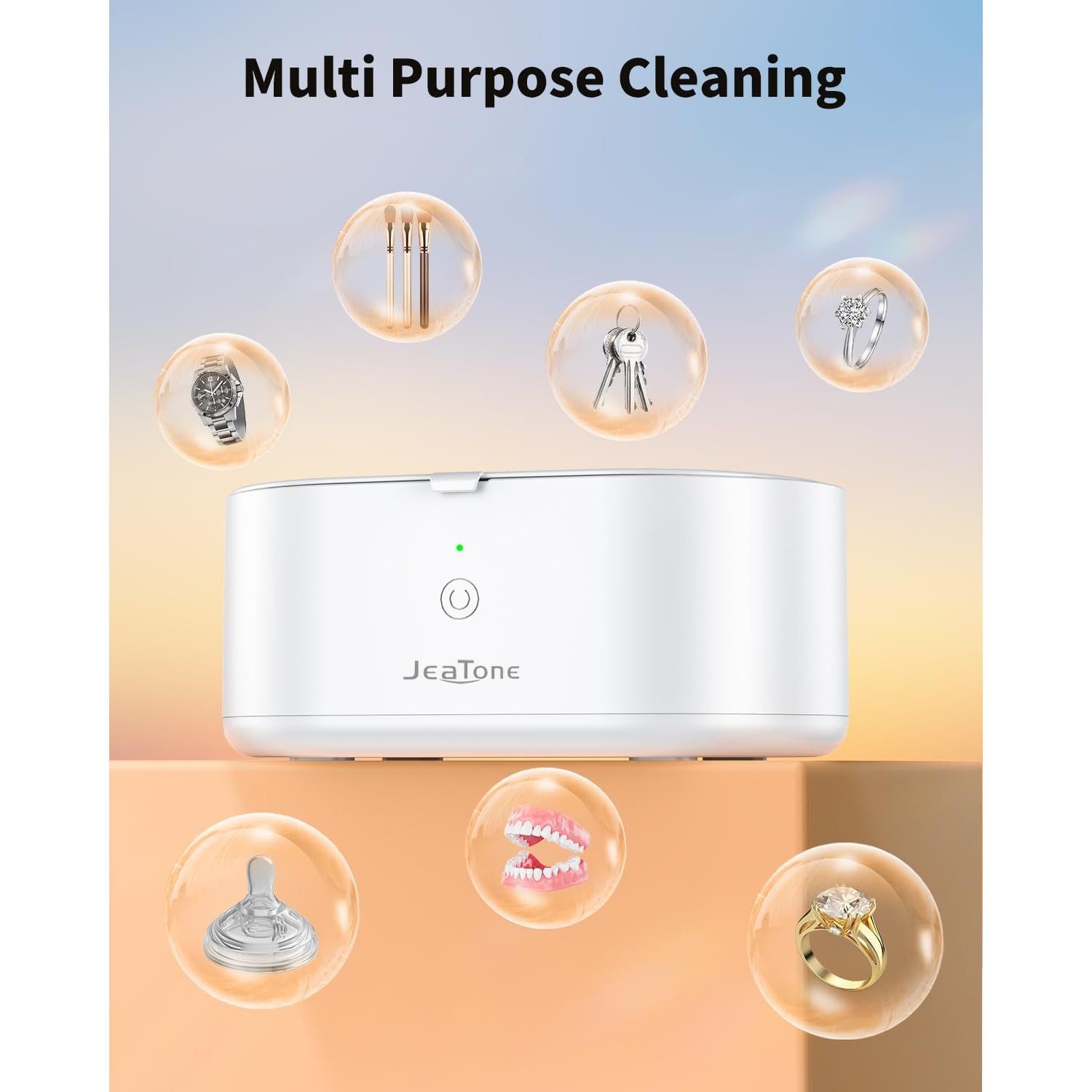 Limpiadora Ultrasónica de Joyas JeaTone 600ml 46kHz Acero Inoxidable