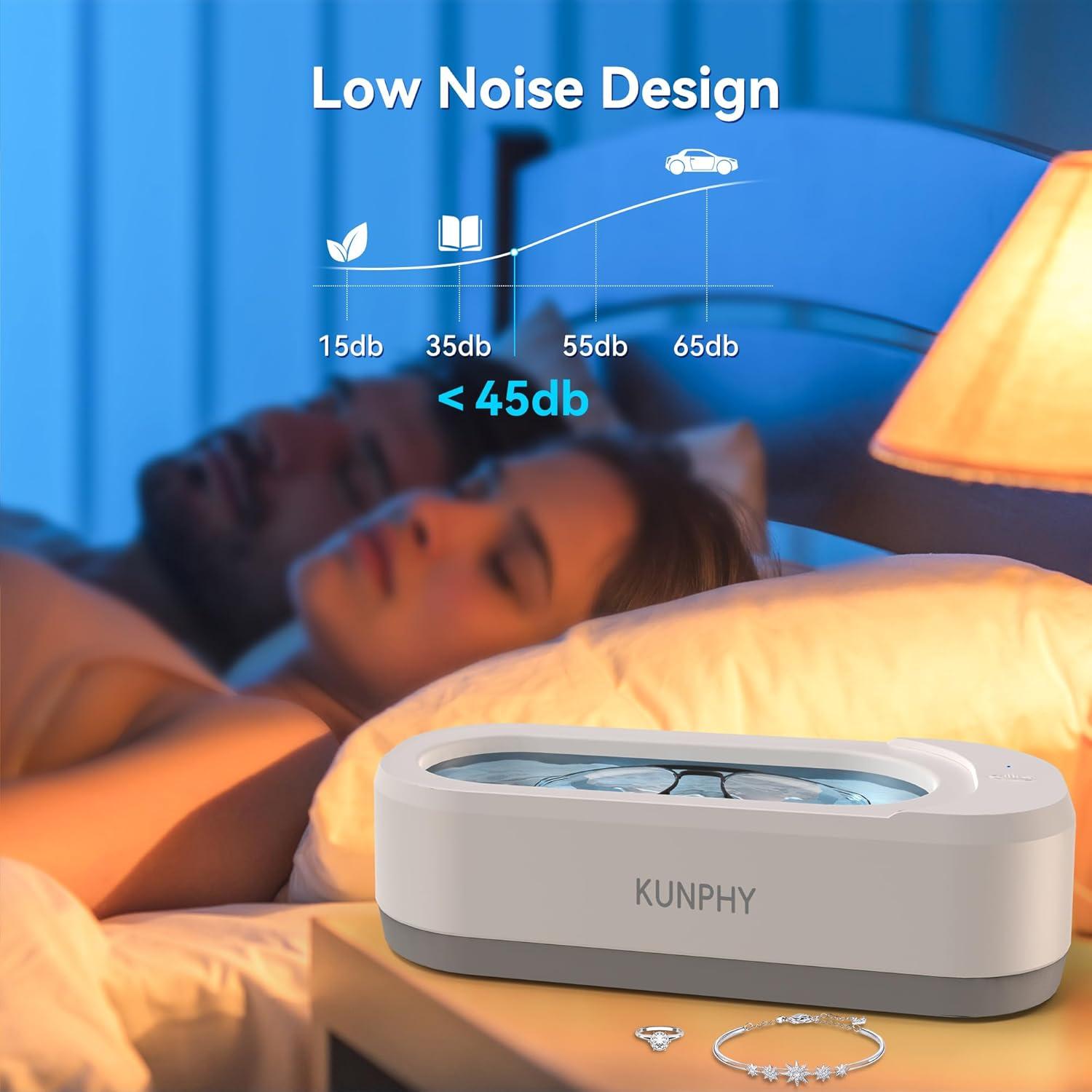 Limpiador Ultrasónico de Joyas KUNPHY 355ml 46KHz Blanco