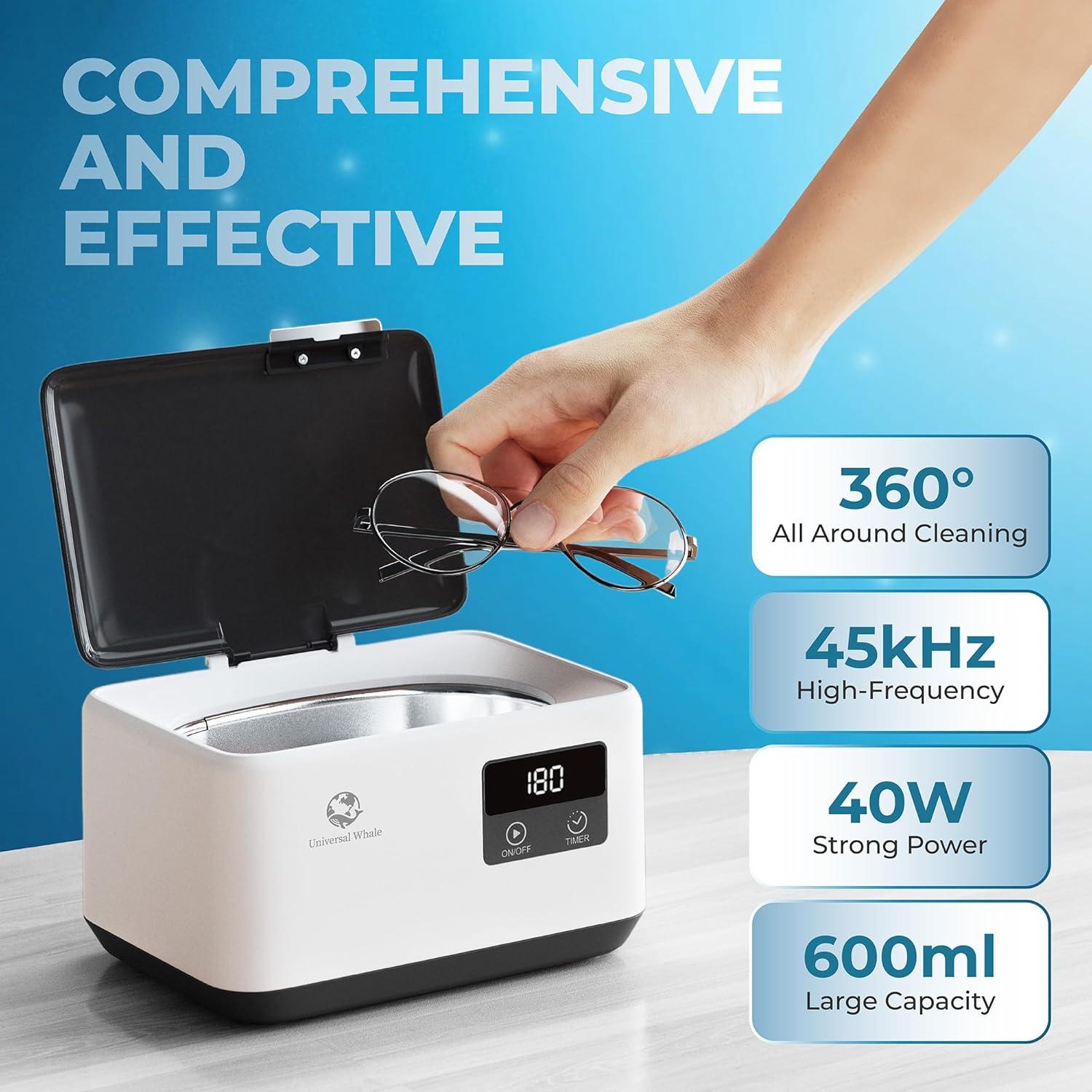 Limpiador Ultrasónico de Joyas Universal Whale 600ml 45kHz